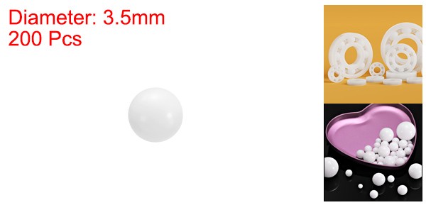 200 Pcs 1/8″ 3.5mm Solid Plastic Bearing Ball Precision POM Bearing Balls