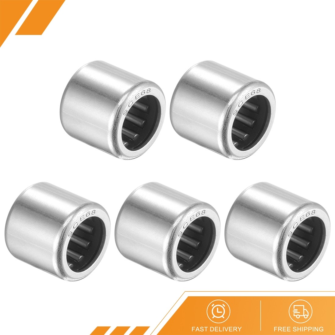 5pcs – SCE68 Needle Roller Bearings 3/8″ x 9/16″ x 1/2″ Chrome Steel Open End