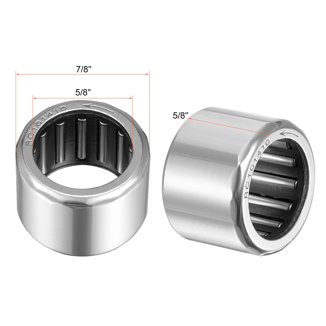 5PCS RC101410 Needle Roller Bearings One Way Bearing 5/8″ Bore 7/8″ OD 5/8″ W
