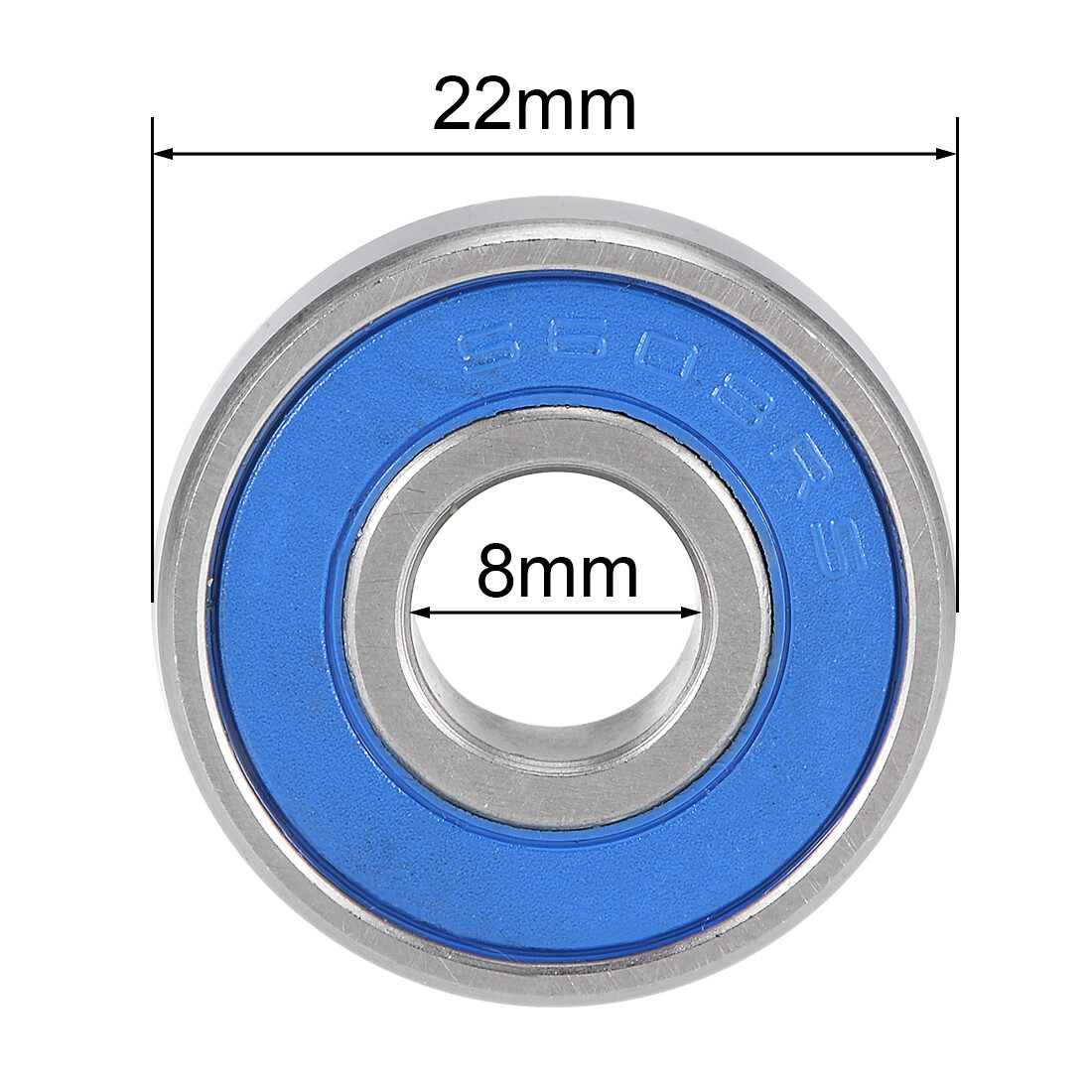 10 Pcs 8x22x7mm Double Sealed Bearing for Industry, Motor S608-2RS