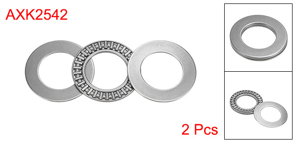 2pcs AXK2542 Thrust Needle Roller Bearings 25x42x2mm with AS2542 Washers