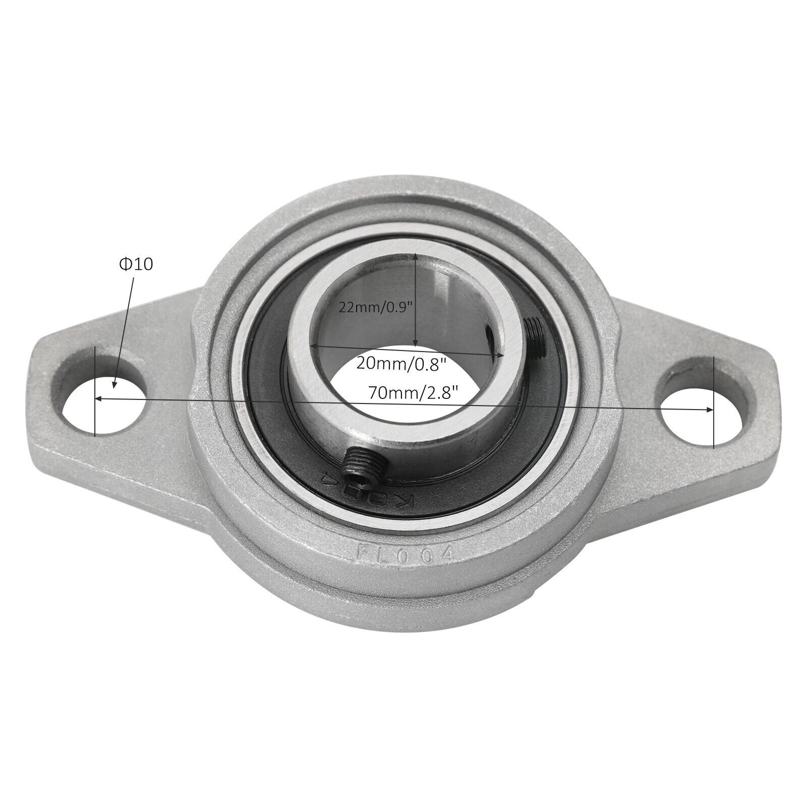 2pc KFL004 KFL005 KFL006 Pillow Block Flange Bearing 20/25/30mm Bore NEW