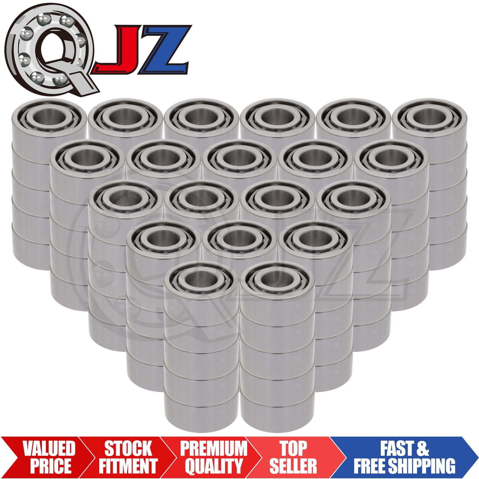 [Qty.100] 5306-OPEN Angular Contact Ball Bearing [30mm ID x 72mm OD x 30.2mm W]