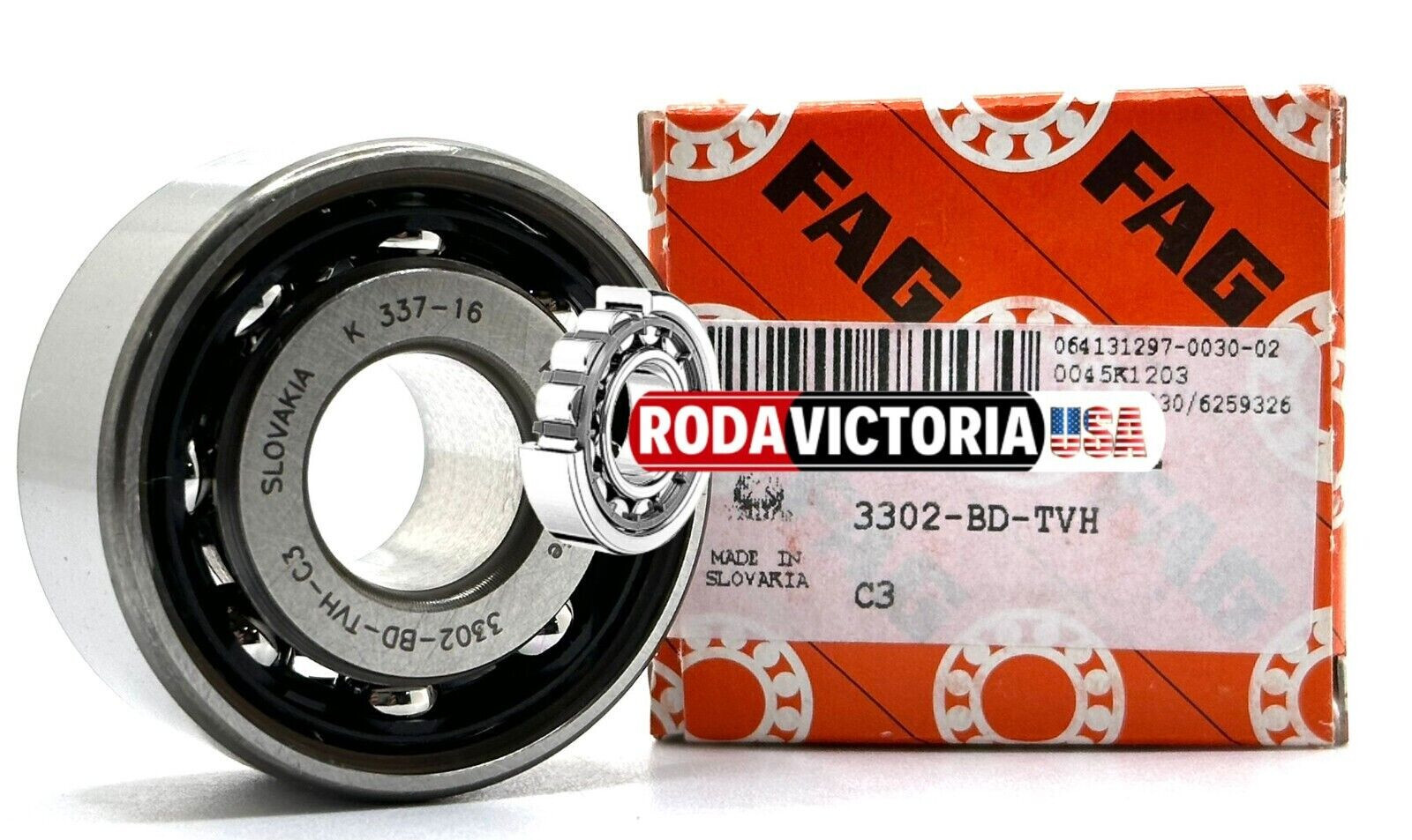 FAG 3302 BD TVH ANGULAR CONTACT BALL BEARING, OPEN, NO SEALS 15x42x19mm