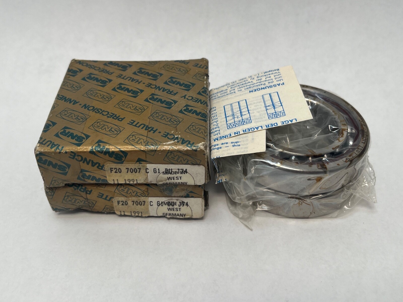 SNR 7007CG1DUJ74 Bearing 35x62x14 mm 7007-C-T-DUL-P4 7007C-G1-DU-J74 France 2Pcs