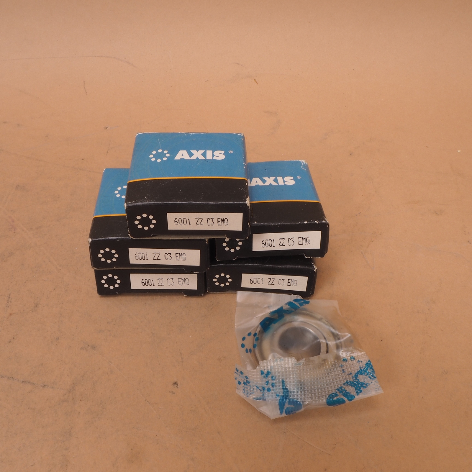 Lot of 5 Axis 6001 ZZ C3 ENQ 12x28x8 mm Ball Bearings