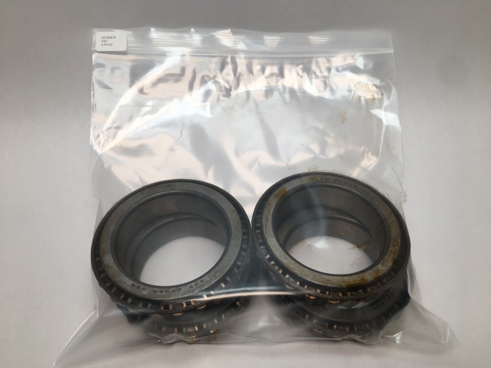 Bower 497 Taper Bearing Cone 3-3/8″ ID USA 4 pcs