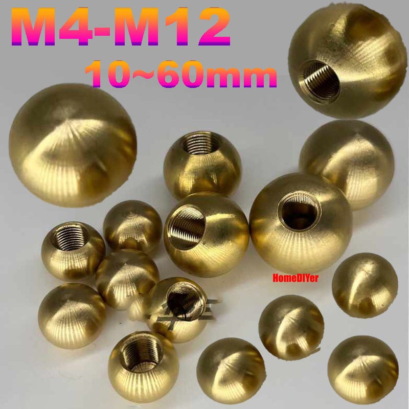 Loose Brass Balls With Threaded M4-M12 Solid Metal Bearing Ball Diameter 10~60mm