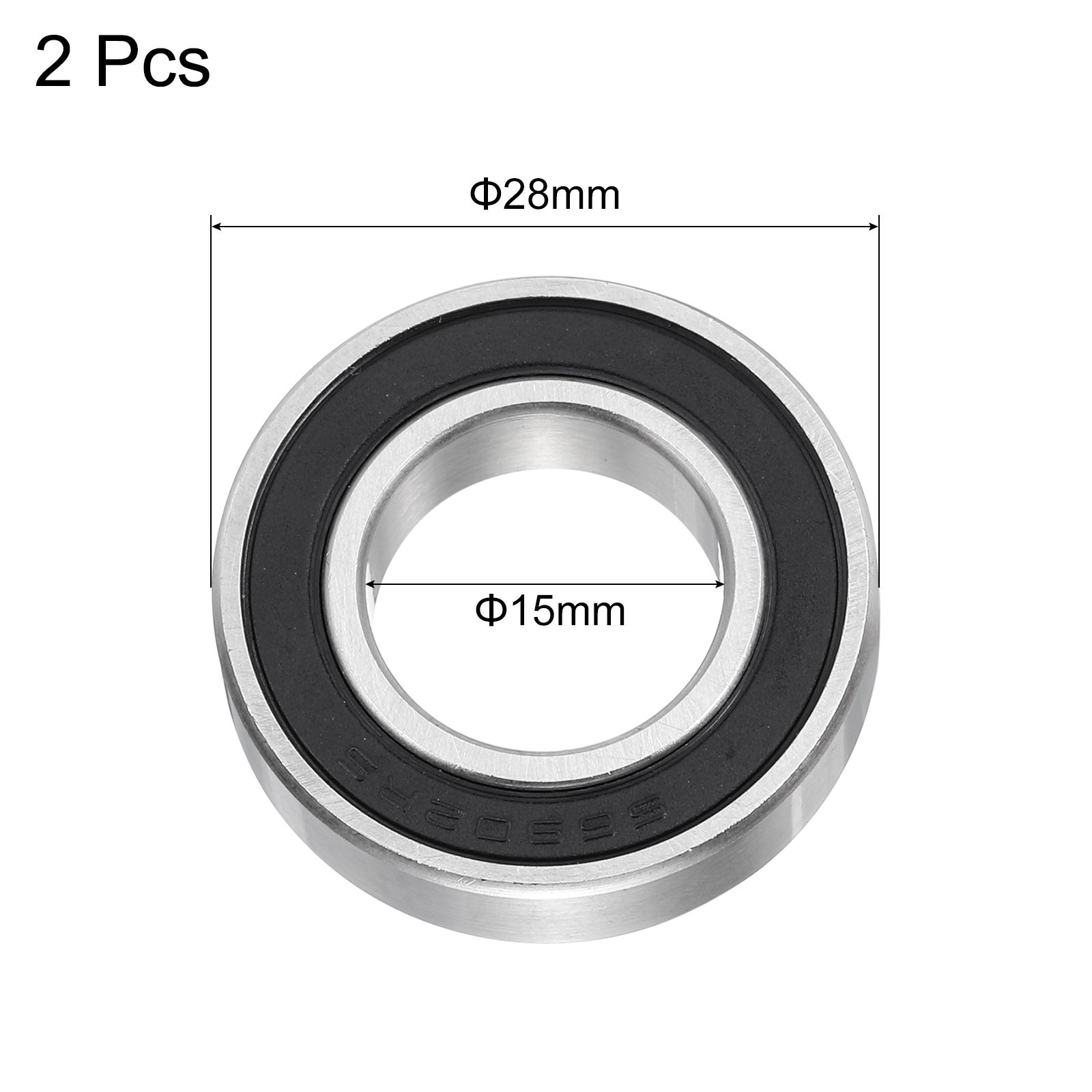 2Pcs Ball Bearings S6902-2RS 15x28x7mm Stainless Steel for Sealed