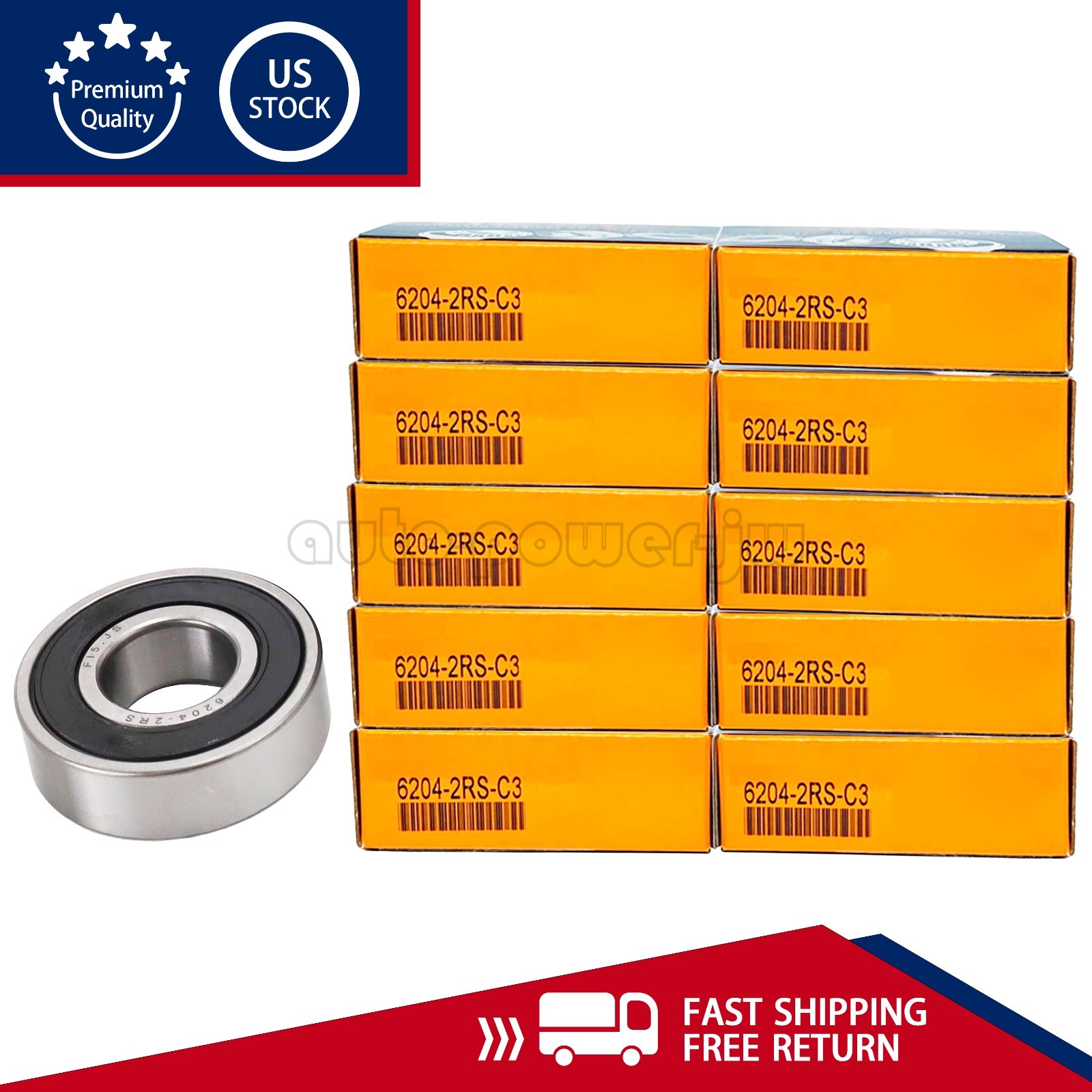 10PCS For TIMKEN 6204-2RSC3 6204-2RS 20x47x14mm Double Rubber Seal Ball Bearings