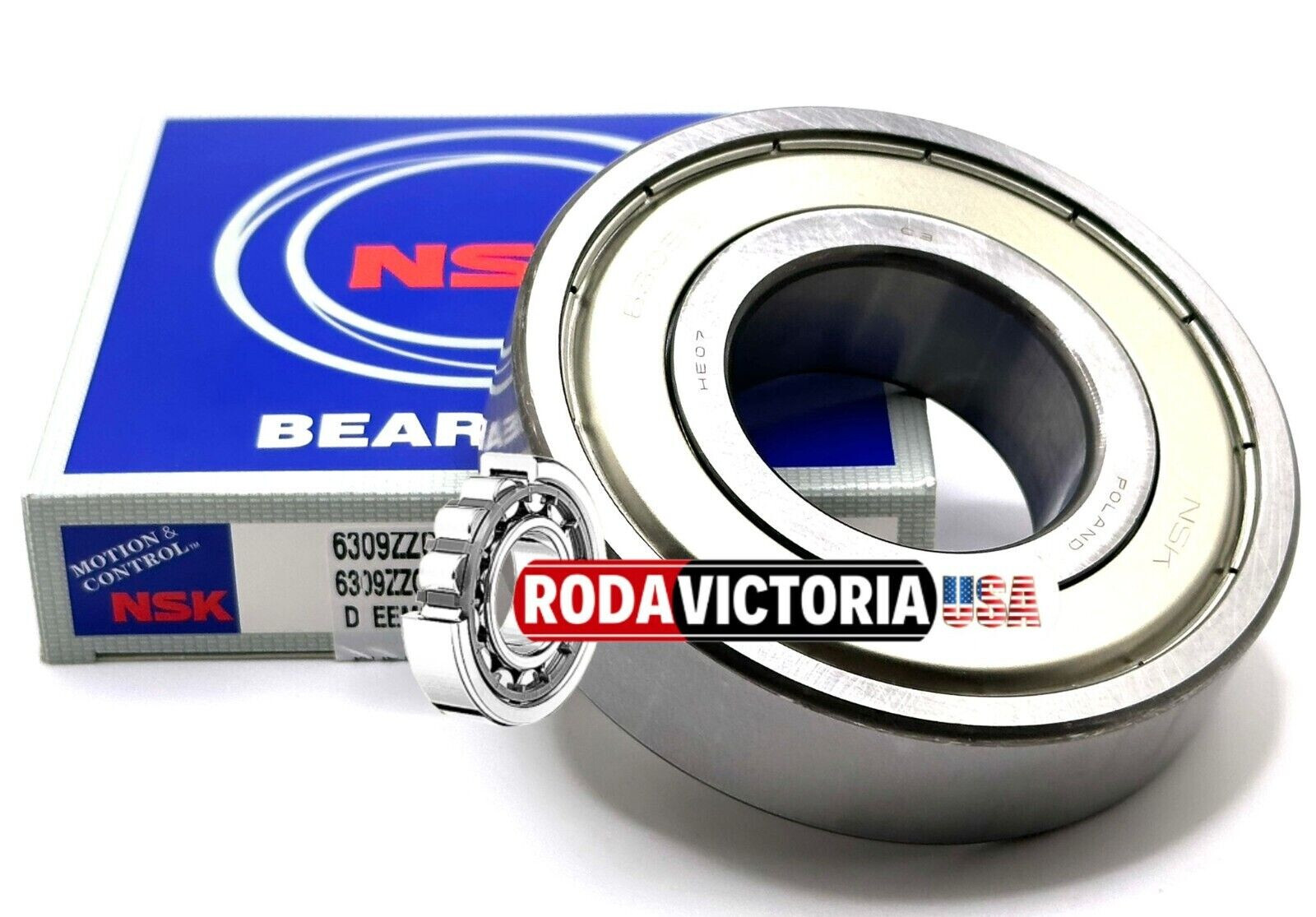 NSK 6309 ZZ C3 DEEP GROOVE BALL BEARING, METAL SHIELDED 45x100x25mm NSK