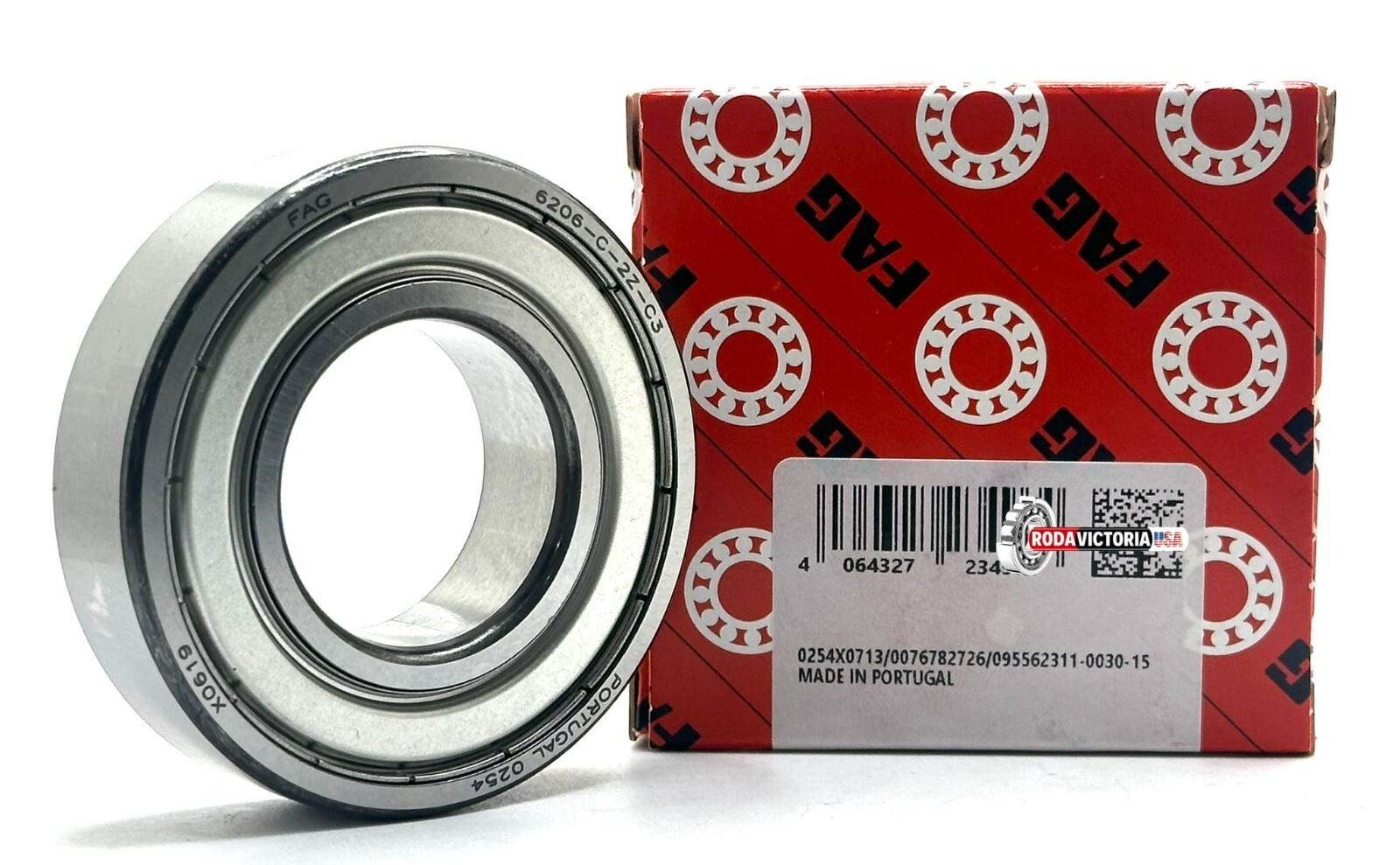 FAG 6206 C ZZ C3 DEEP GROOVE BALL BEARING, METAL SHIELDED 30x62x16mm