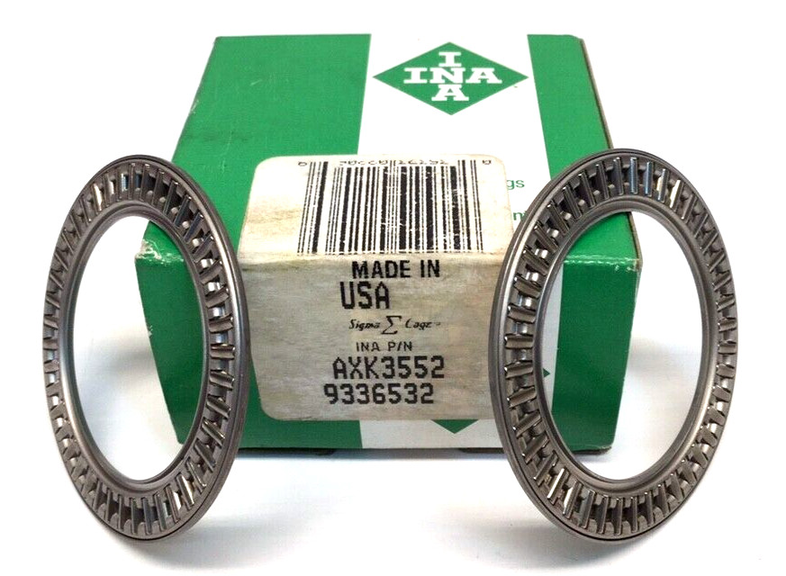 INA AXK3552 Thrust Caged Needle Bearing 35mm ID 52mm OD 2mm Width (Pack Of 2)