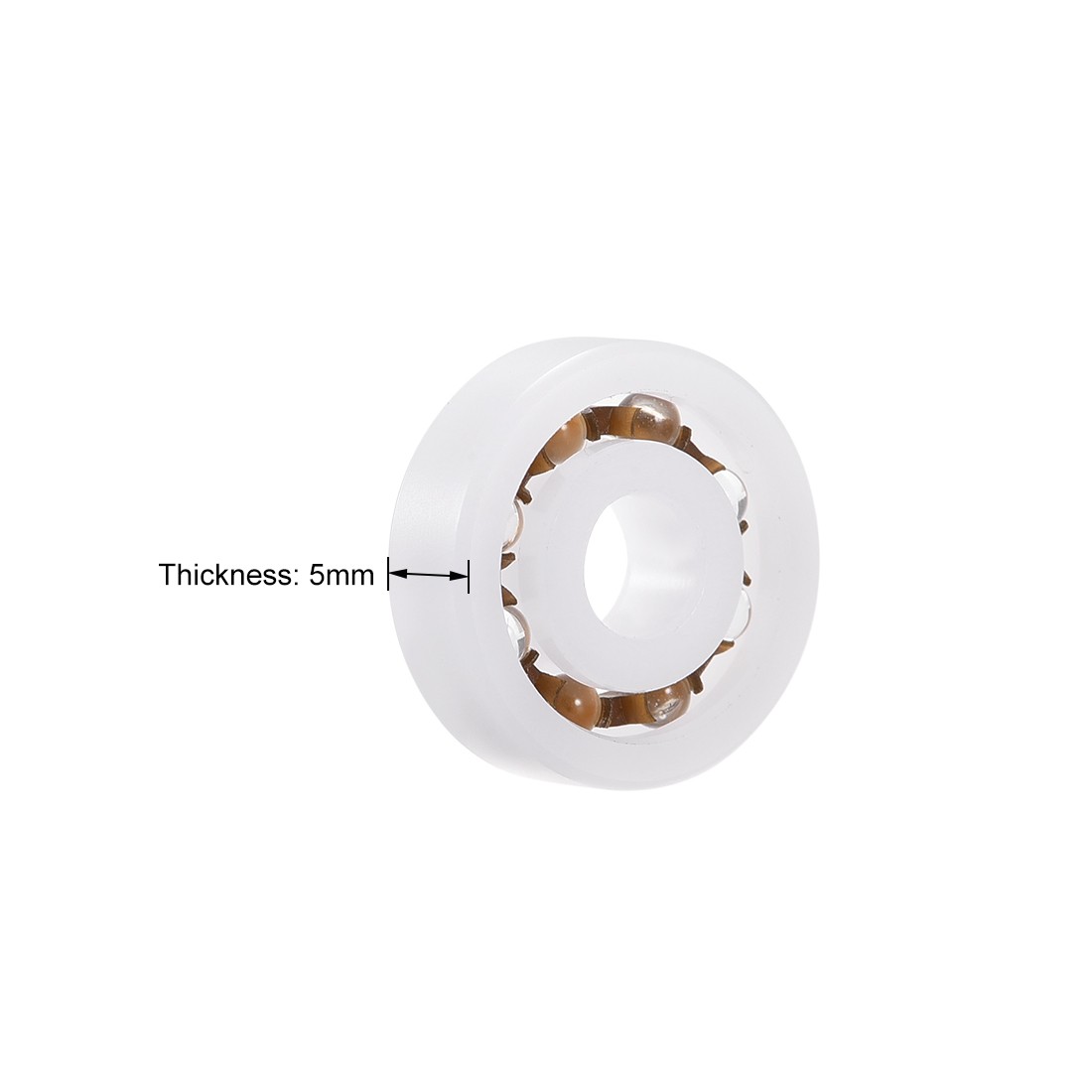 POM625 Plastic Bearings 5x16x5mm Glass Ball Nylon Cage 5pcs