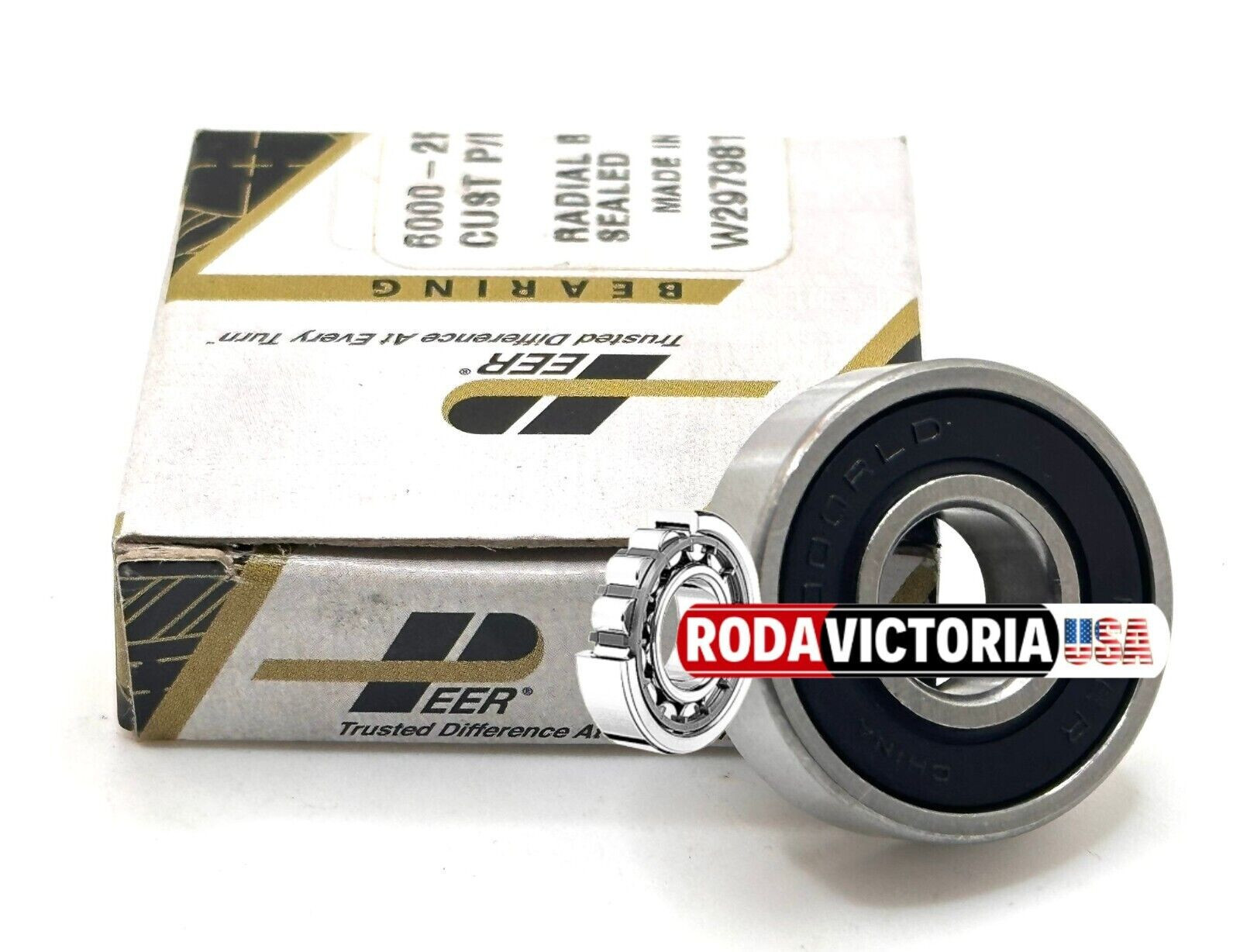 PEER 6000 2RLD DEEP GROOVE BALL BEARING, RUBBER SEALED 10x26x8 mm