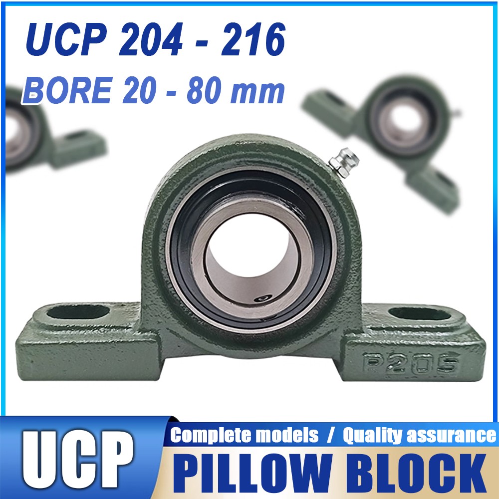 Self Lube Metric Take Up Unit Housing & Bearing UCP 204 – 216, 20 – 80 mm Axis