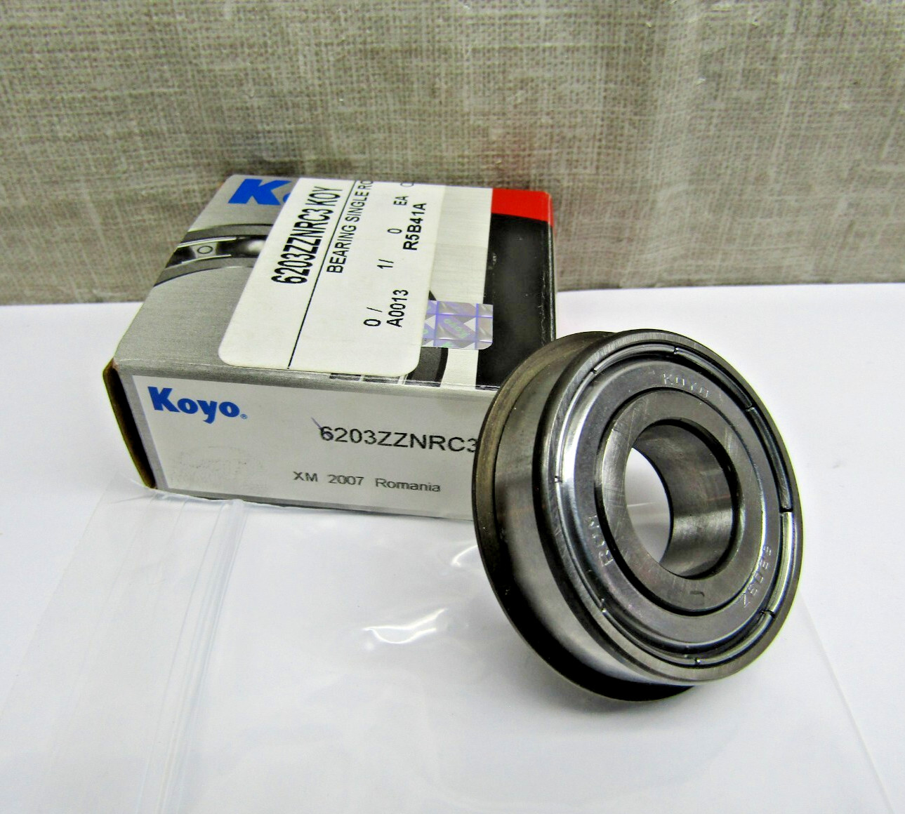 Koyo 6203-ZZNR C3 17mm X 40mm X 12mm Shielded Snap Ring Bearing