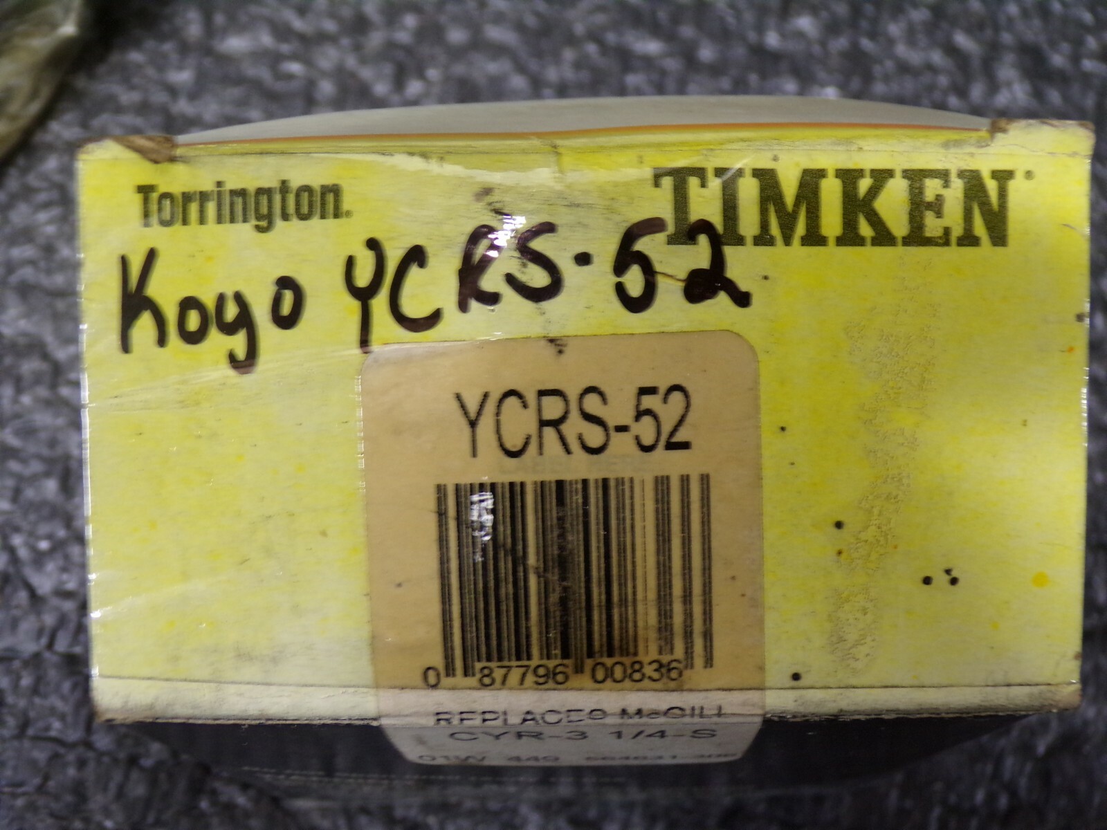 Koyo NRB YCRS-52 Cylindrical Yoke Roller – 3.2500 in Diameter, 1.0000 in Bore