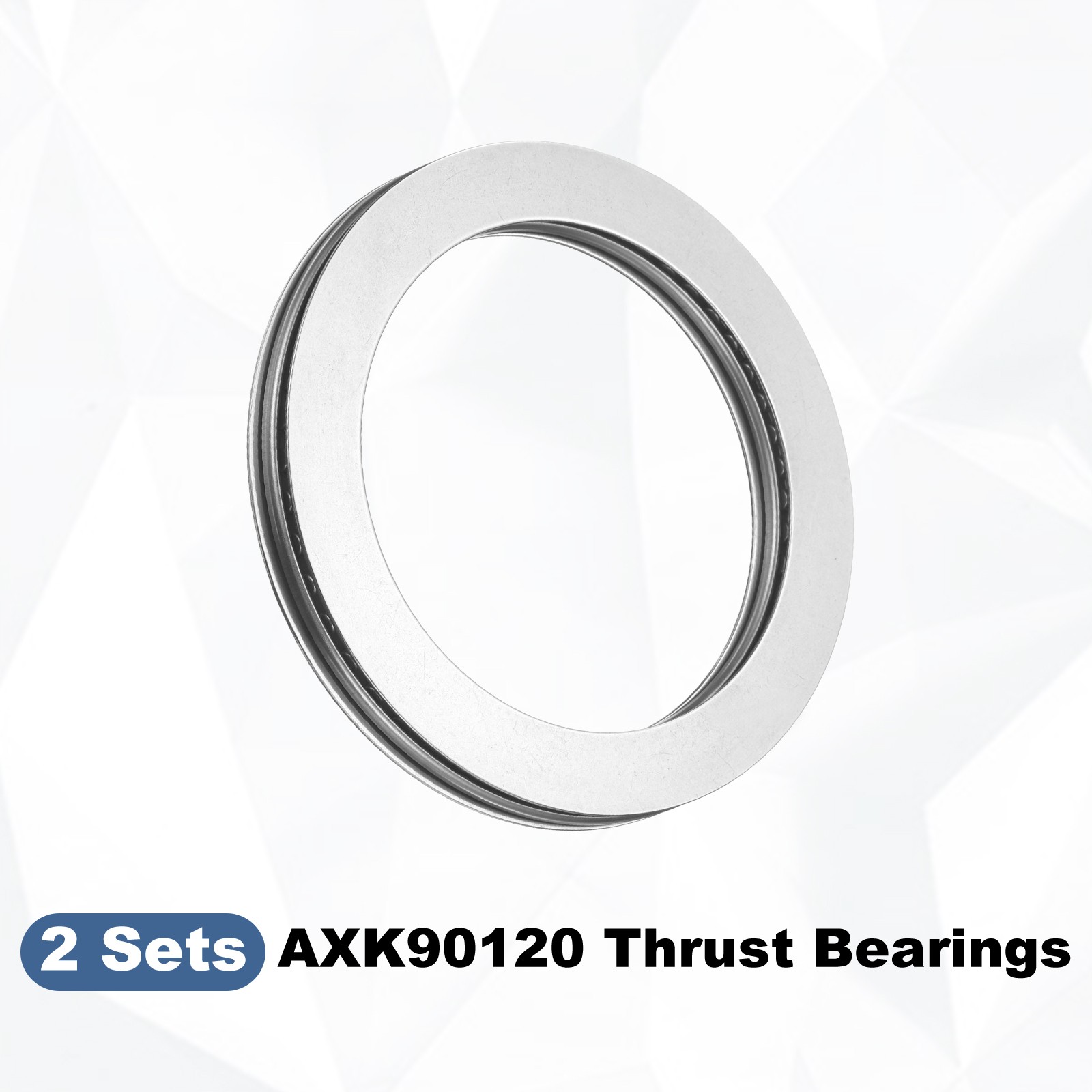 2pcs AXK90120 Chrome Steel Needle Roller Thrust Bearings with Washers 90x120x6mm