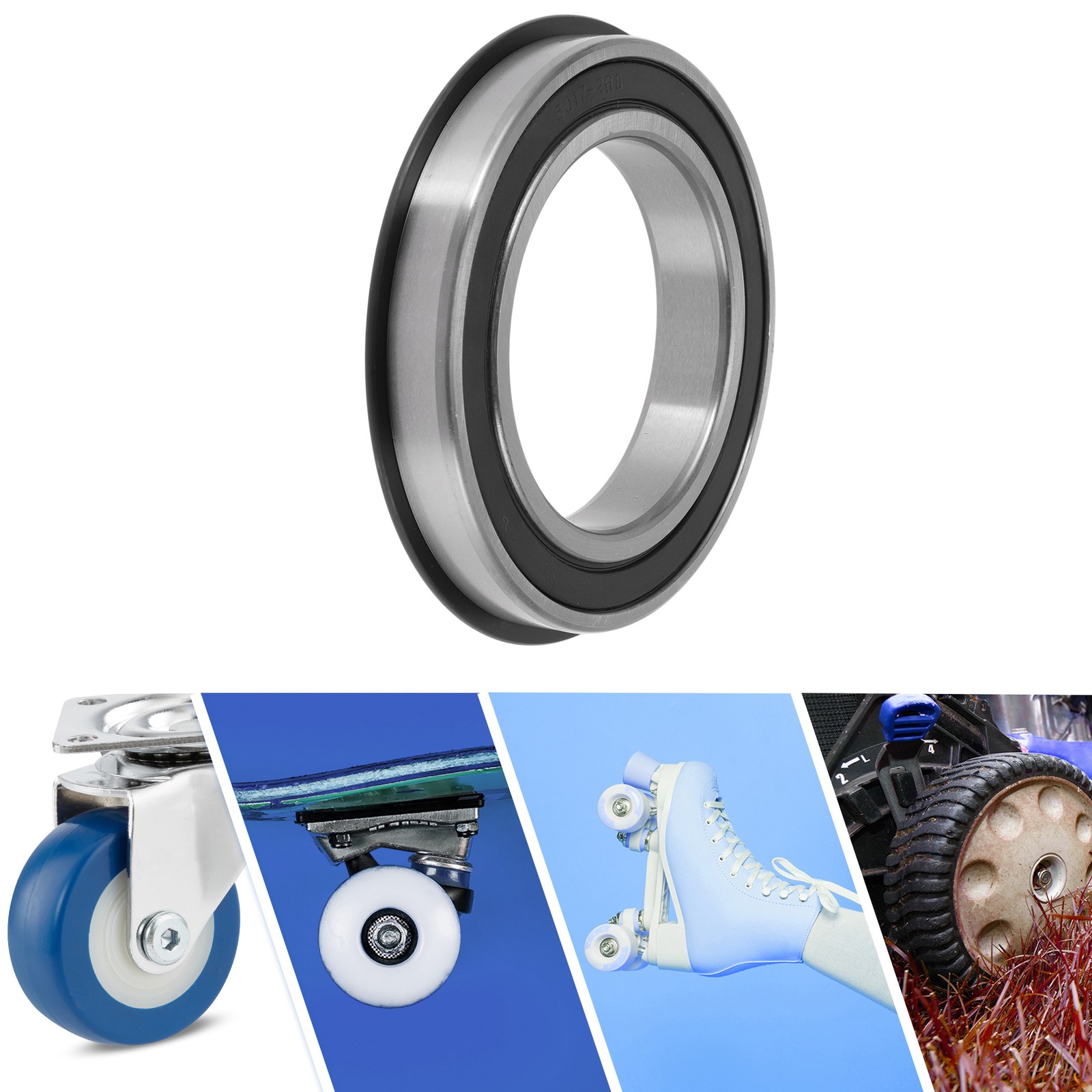6017NR2RS Deep Groove Ball Bearings 85x130x22mm Silver Tone Black