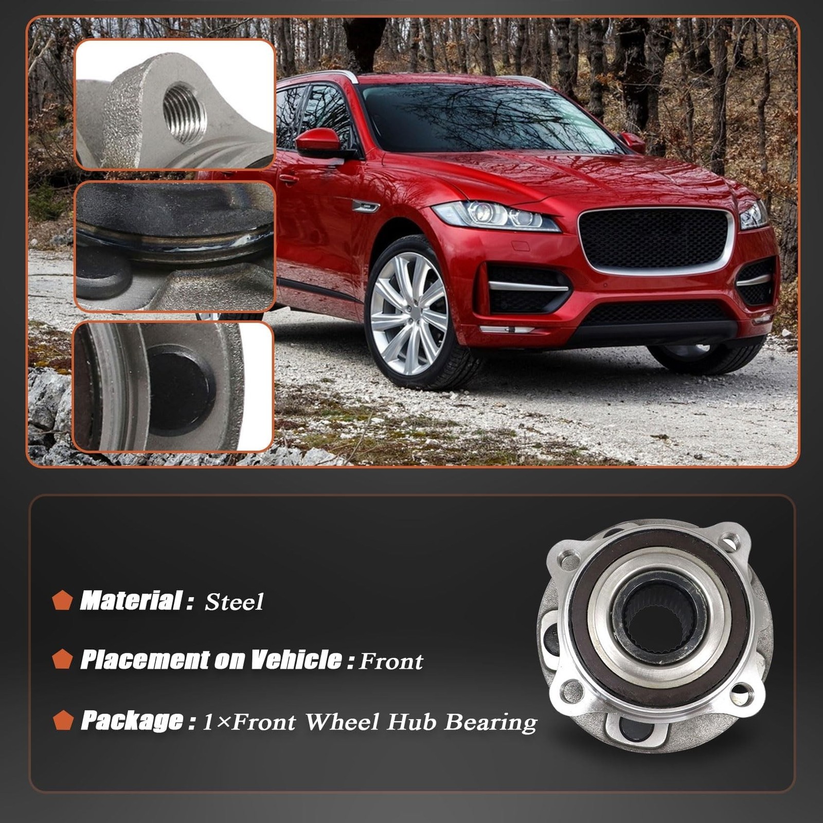 FZJDSD 1PC Front Wheel Hub Bearing Compatible with Land Rover Range Rover Vel…