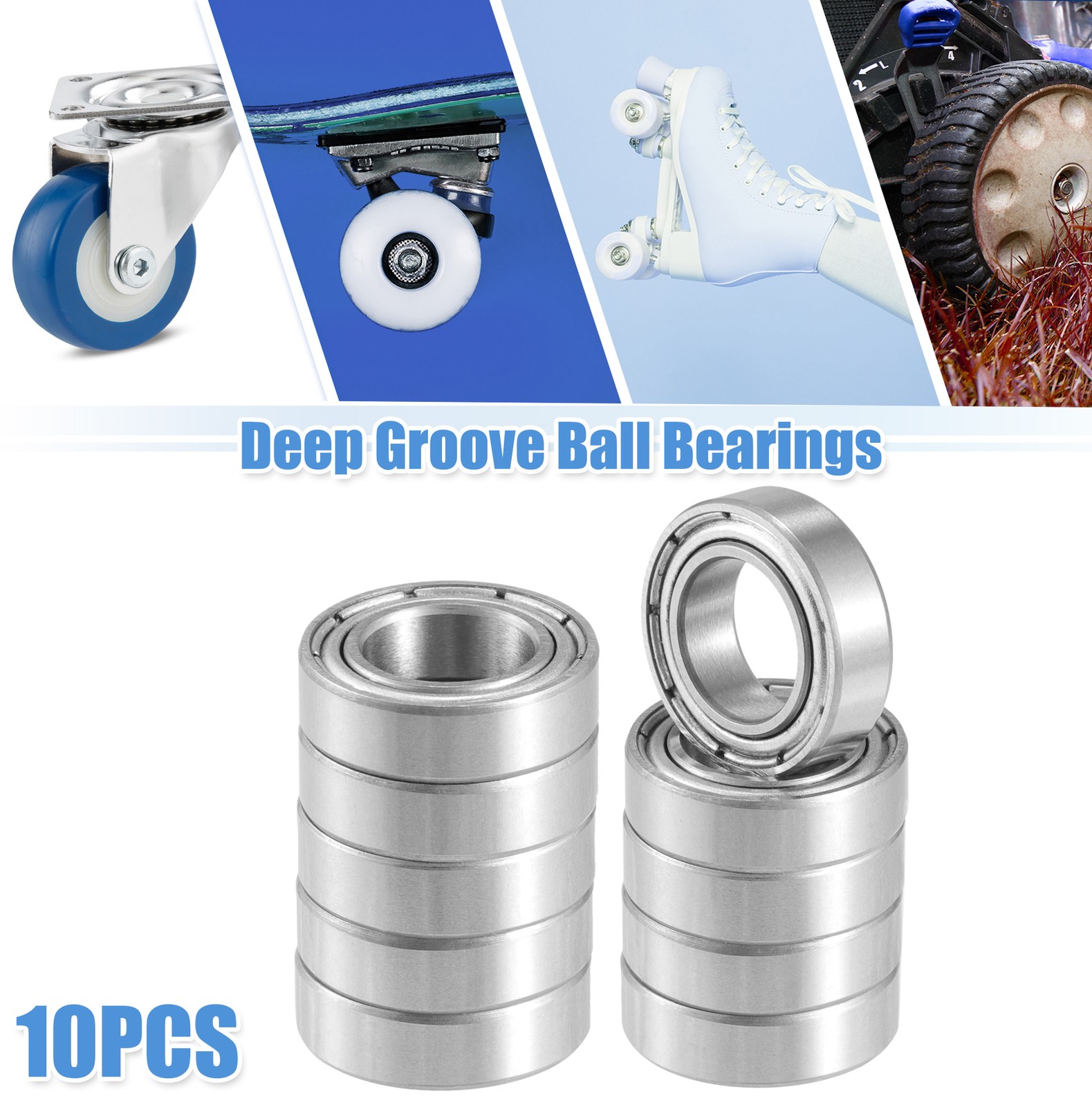 10 Pcs 8x14x4mm Car Double Metal Shield MR148ZZ Car Deep Groove Ball Bearings