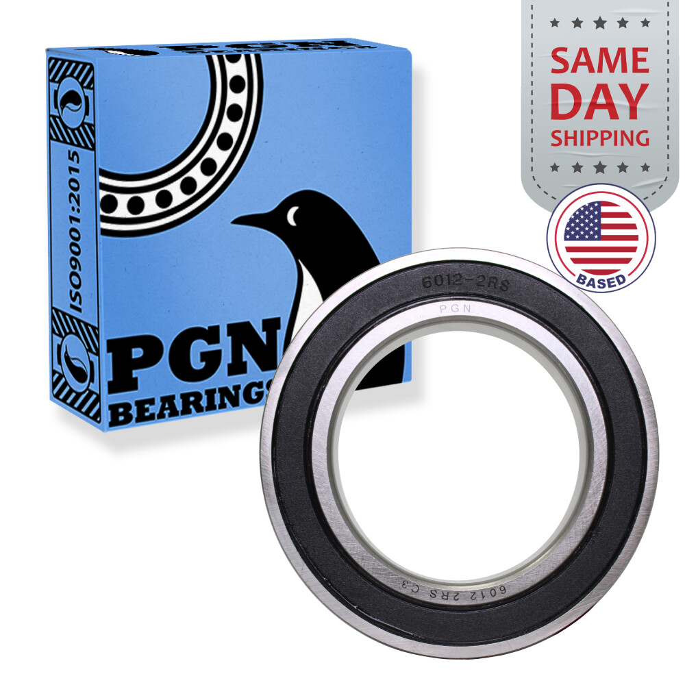 (100) 6012-2RS Premium Rubber Seal Ball Bearing C3 EMQ, 60x95x18, 6012 2RS