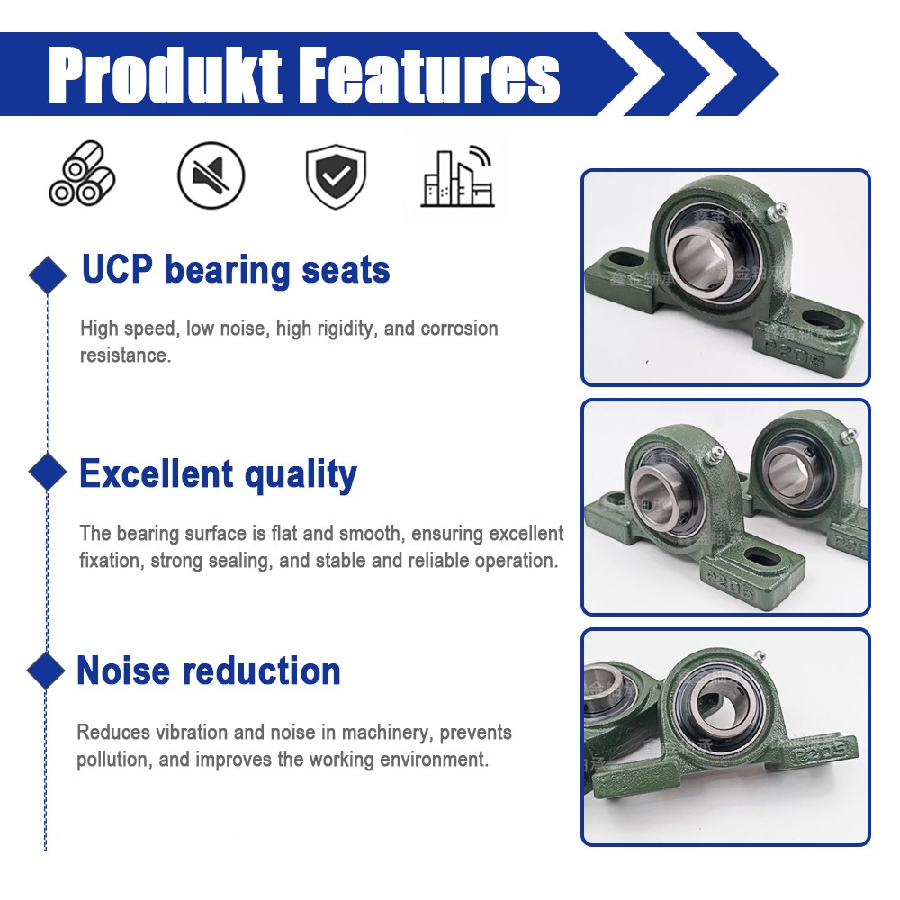 Self Lube Metric Take Up Unit Housing & Bearing UCP 204 – 216, 20 – 80 mm Axis