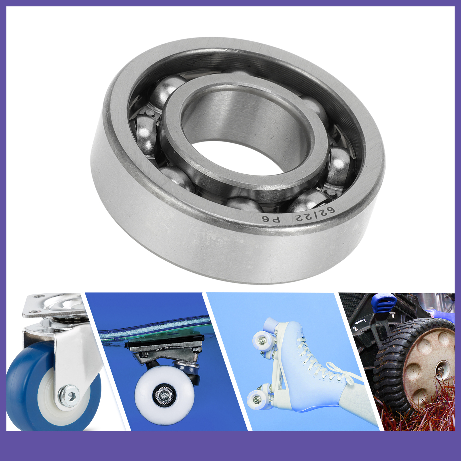 Single 62/22 Deep Groove Ball Bearings Scooter Skateboard Wheel Universal