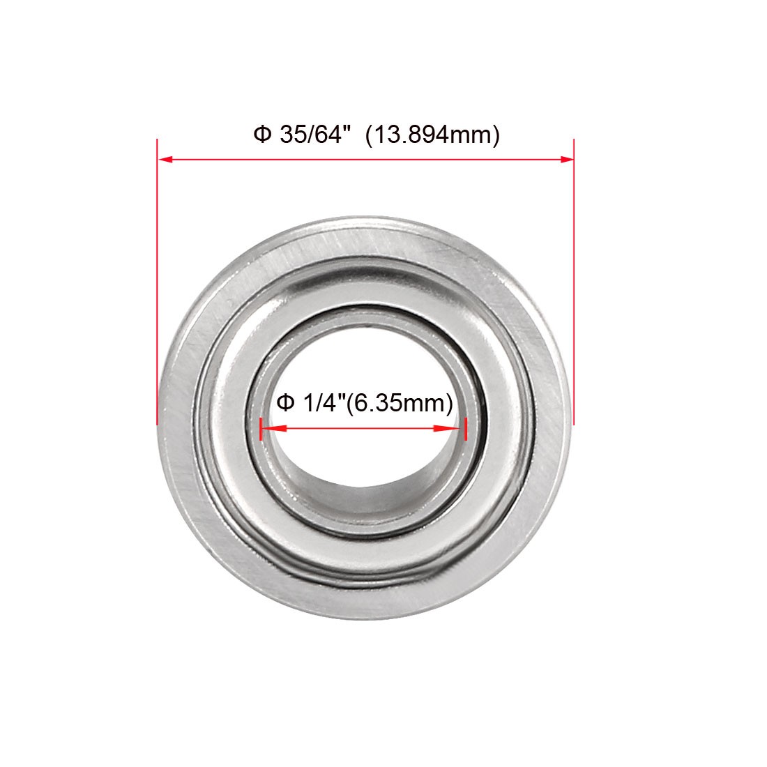 10pcs FR188ZZ Flange Deep Groove Ball Bearings Double Shielded Chrome Steel