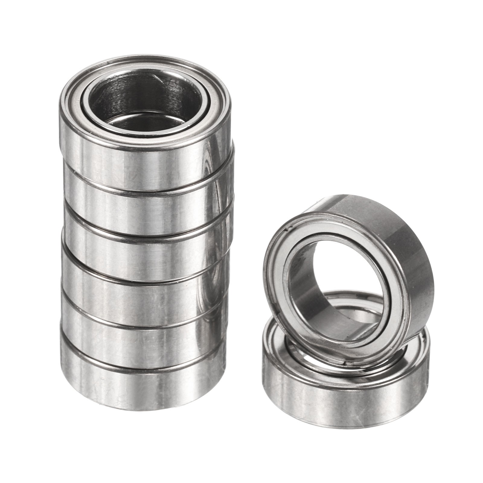 8pcs R1810ZZ 5/16″ ID x 1/2″ OD x 5/32″ Height Z2 Ball Bearings Silver Tone