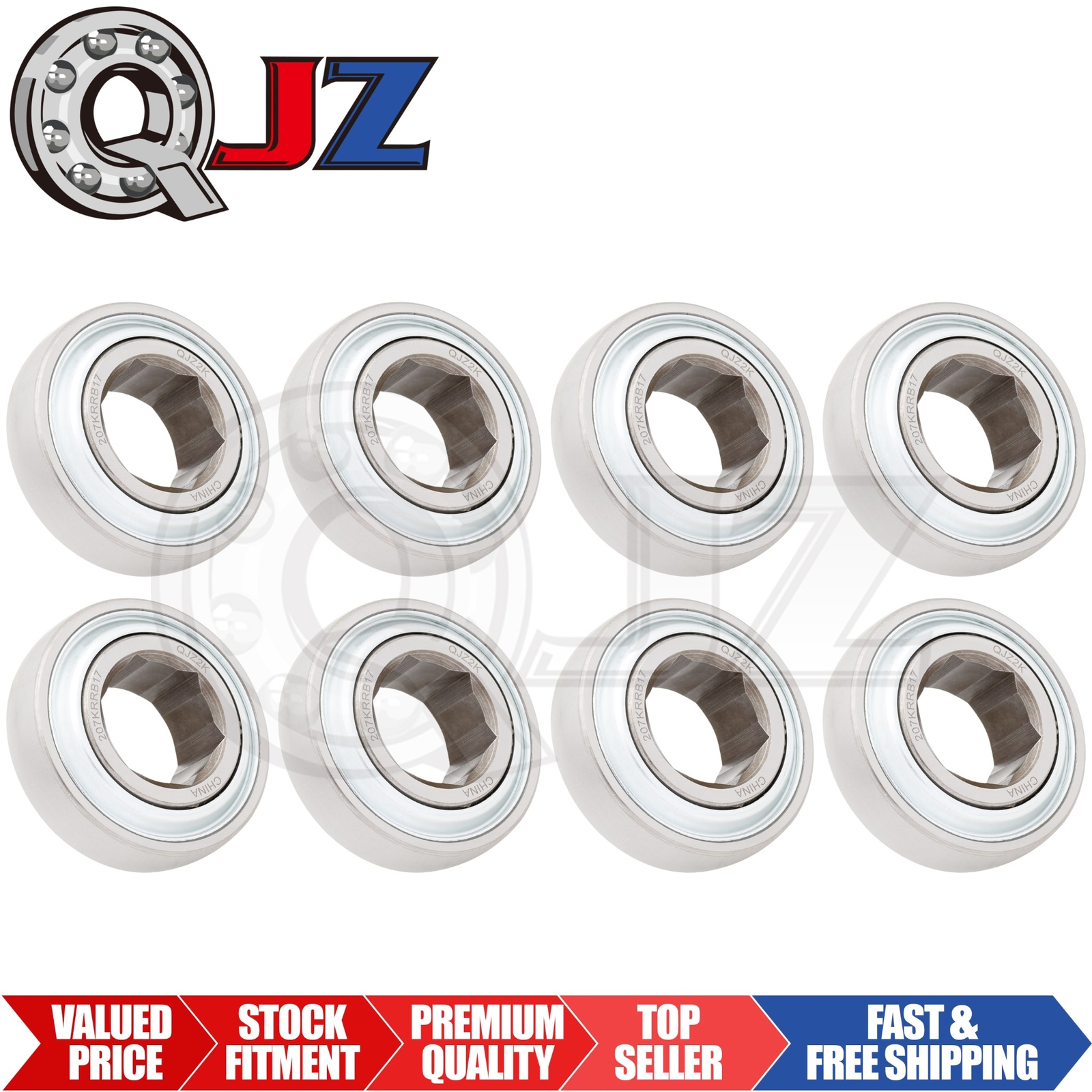 [Qty.8] 207KRRB17 Agricultural Machinery Bearing [1-1/4″ ID x 72mm OD x 17mm W]