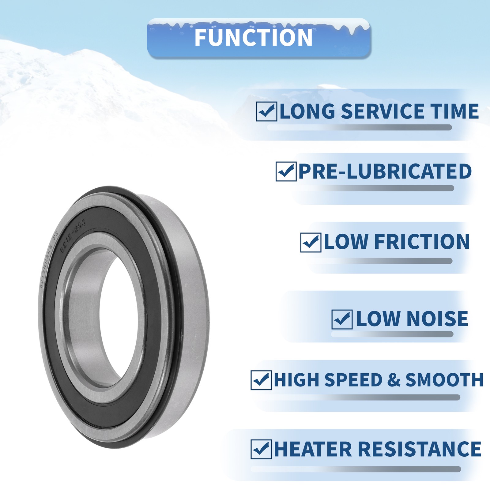 6212NR2RS Deep Groove Ball Bearings 60x110x22mm 1Pc Scooter Skateboard Wheel