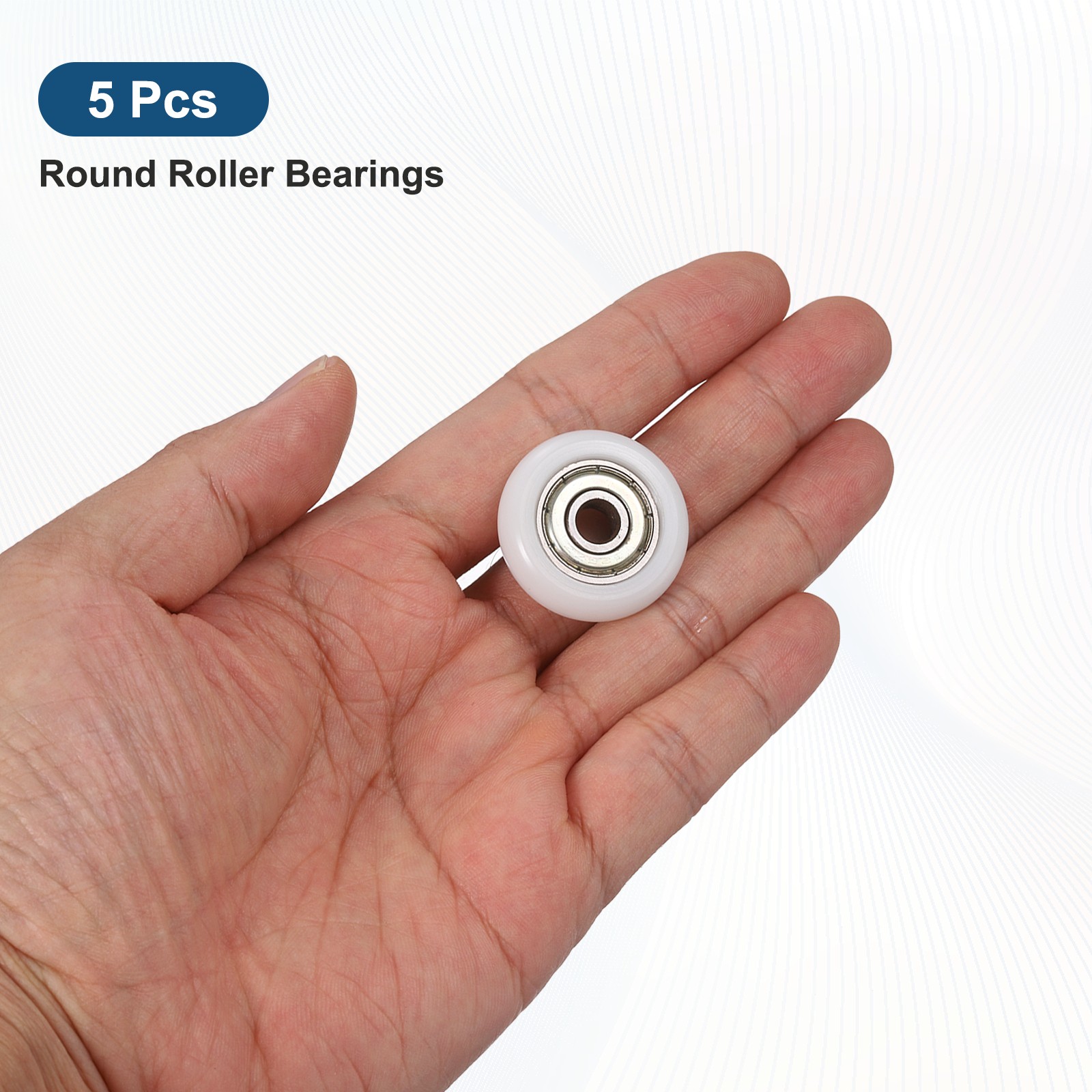 5Pcs 6x28x8mm Metal Shielded (GCr15) Chrome Steel Bearing+POM Guide, White