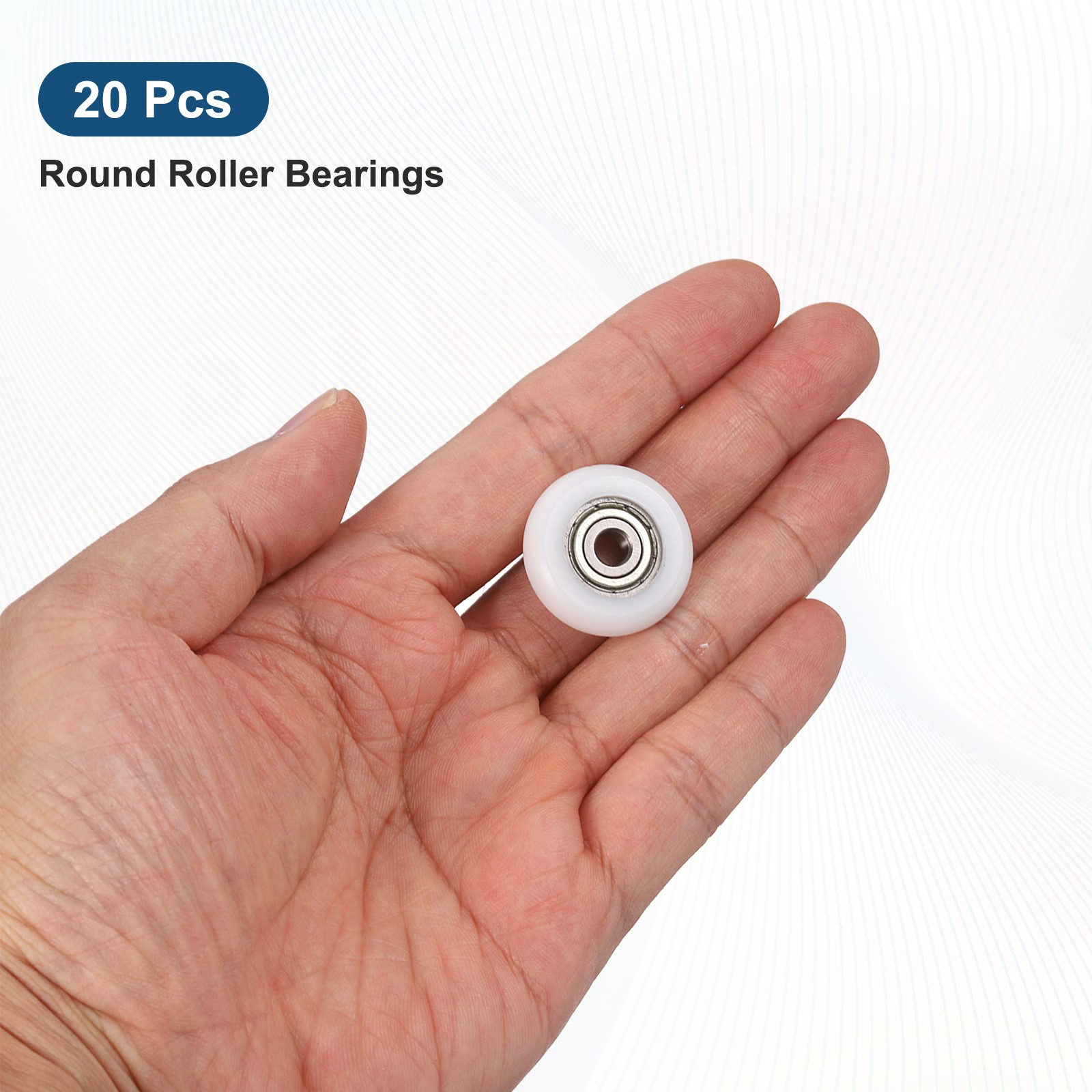 20pcs 5x25x7mm Shielded Chrome Steel Bearings for +POM Guide, White