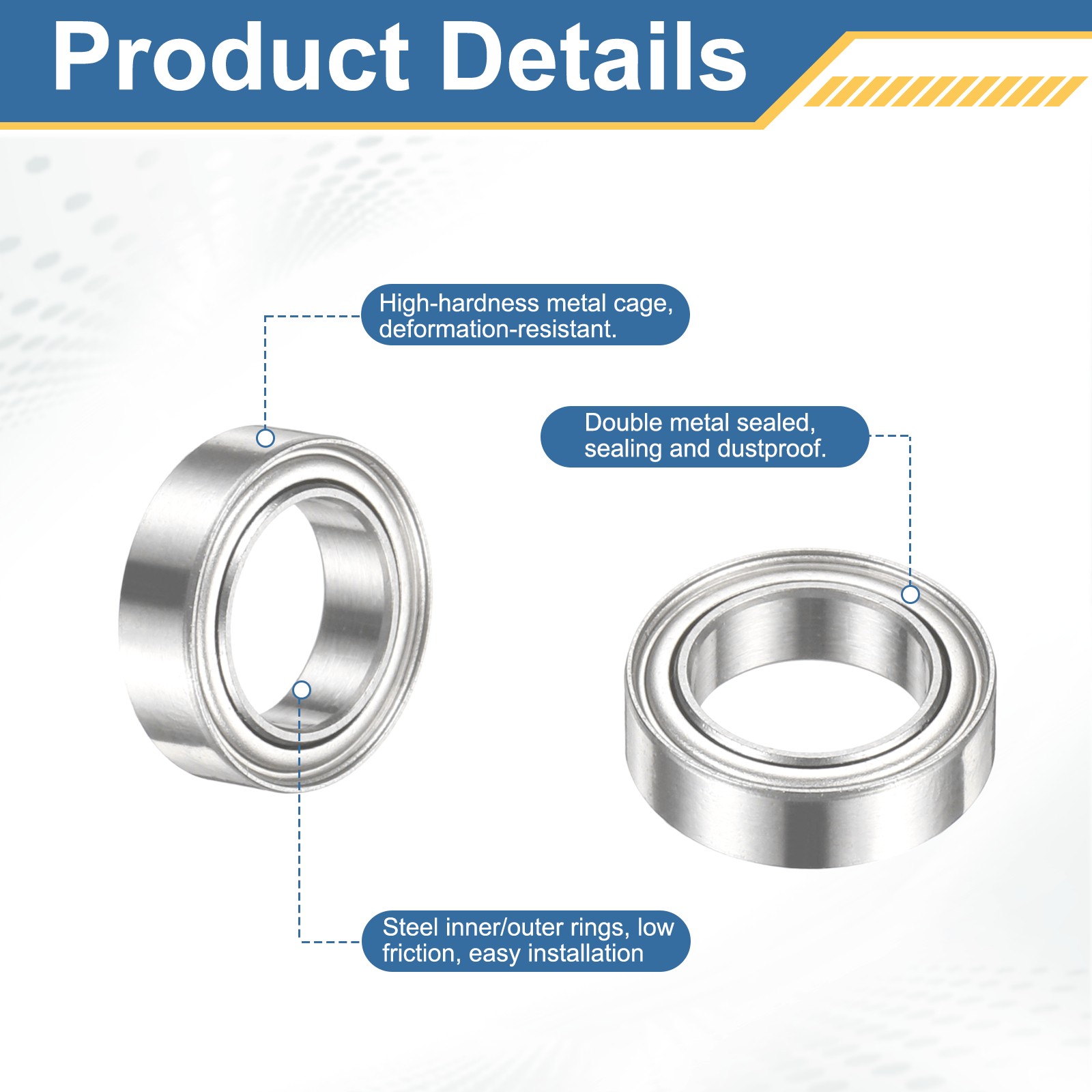 20Pcs MR117ZZ Deep Groove Bearing, 7x11x3mm Metal Double Sealed Bearing