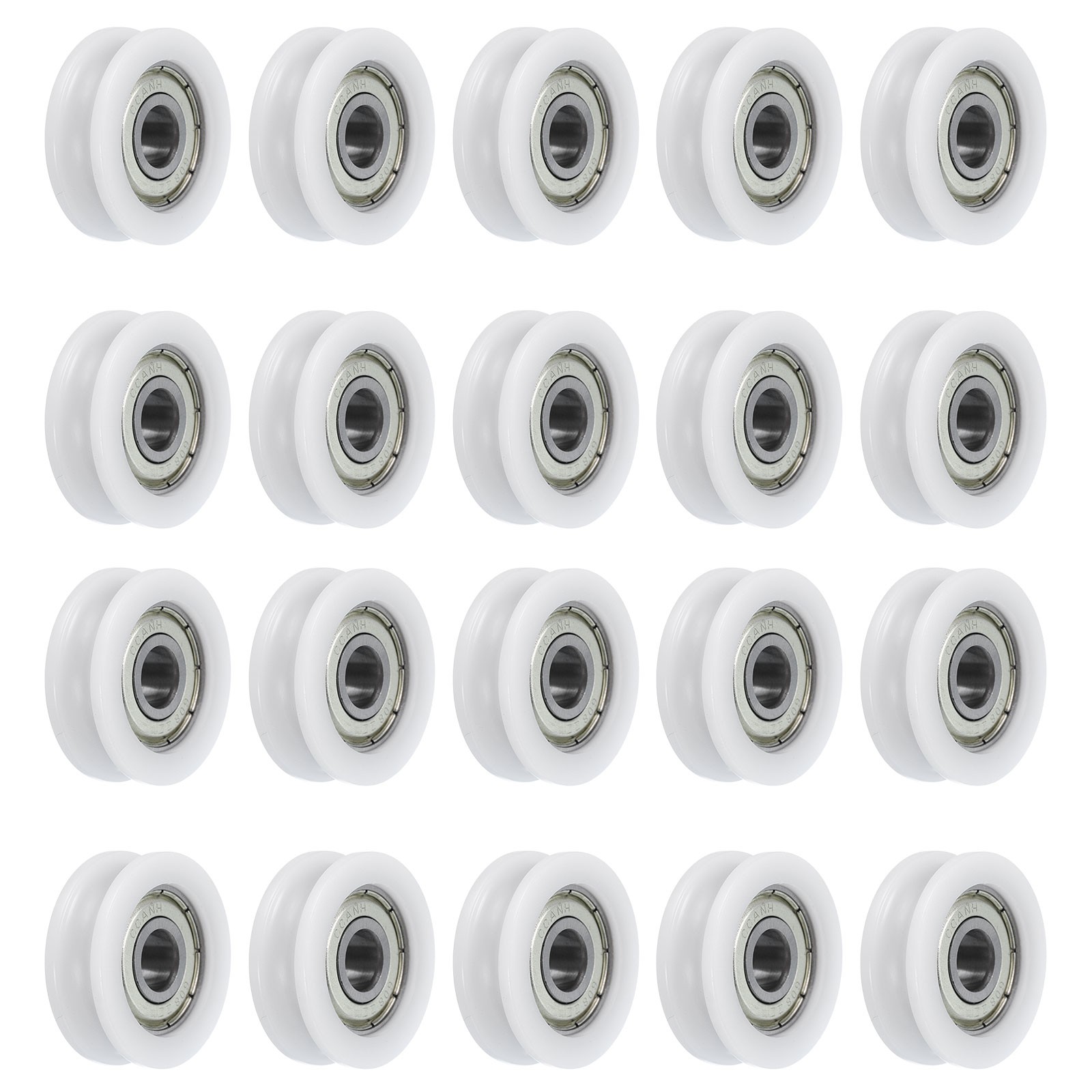 20pcs U608ZZ Nylon Pulley U-Groove Ball Bearing 8x30x10mm U Groove Roller Wheel
