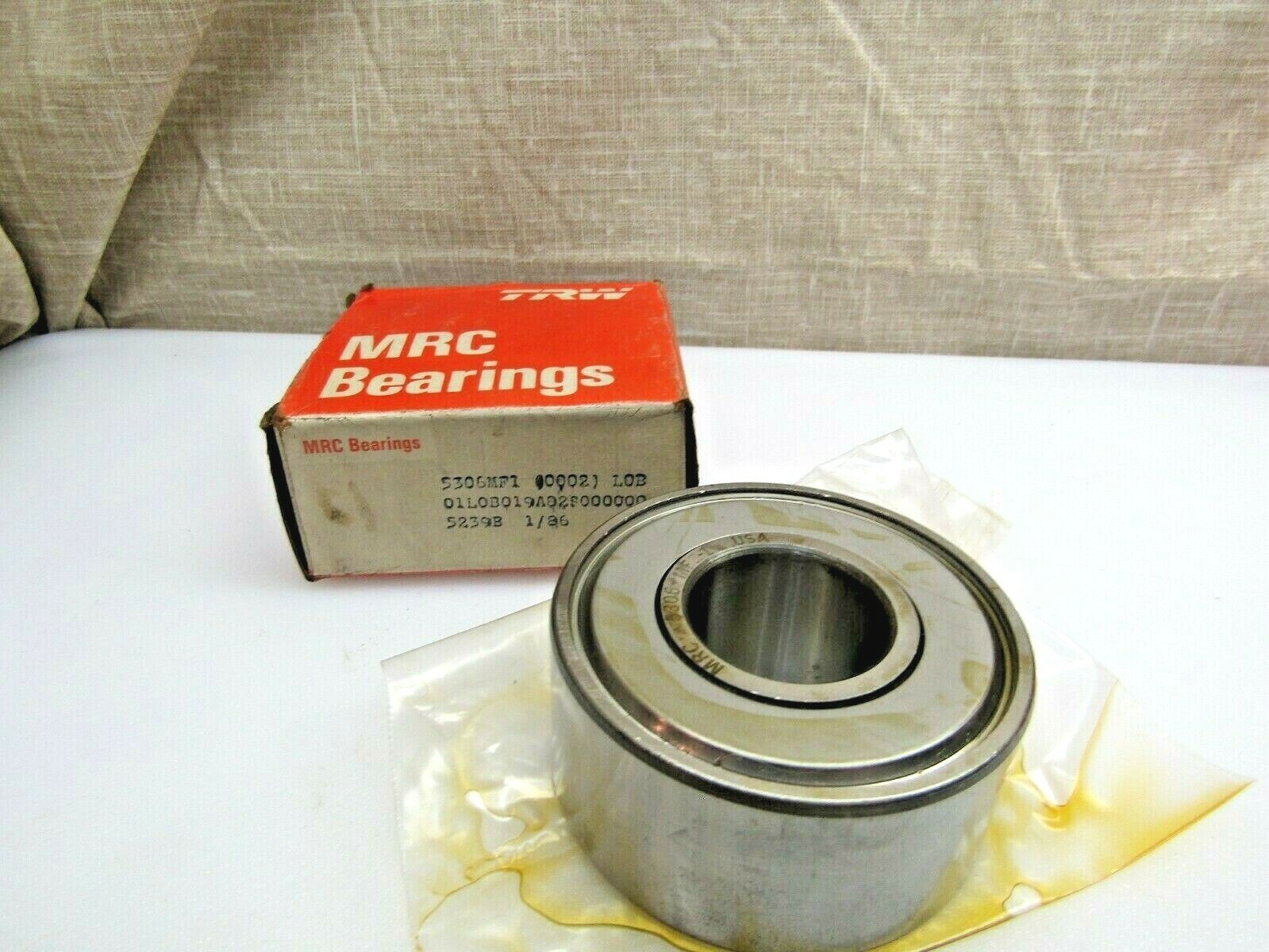 MRC SKF 5306MF1 30mm X 72mm X 1.1875″ Angular Contact Bearing 1 Metal Shield