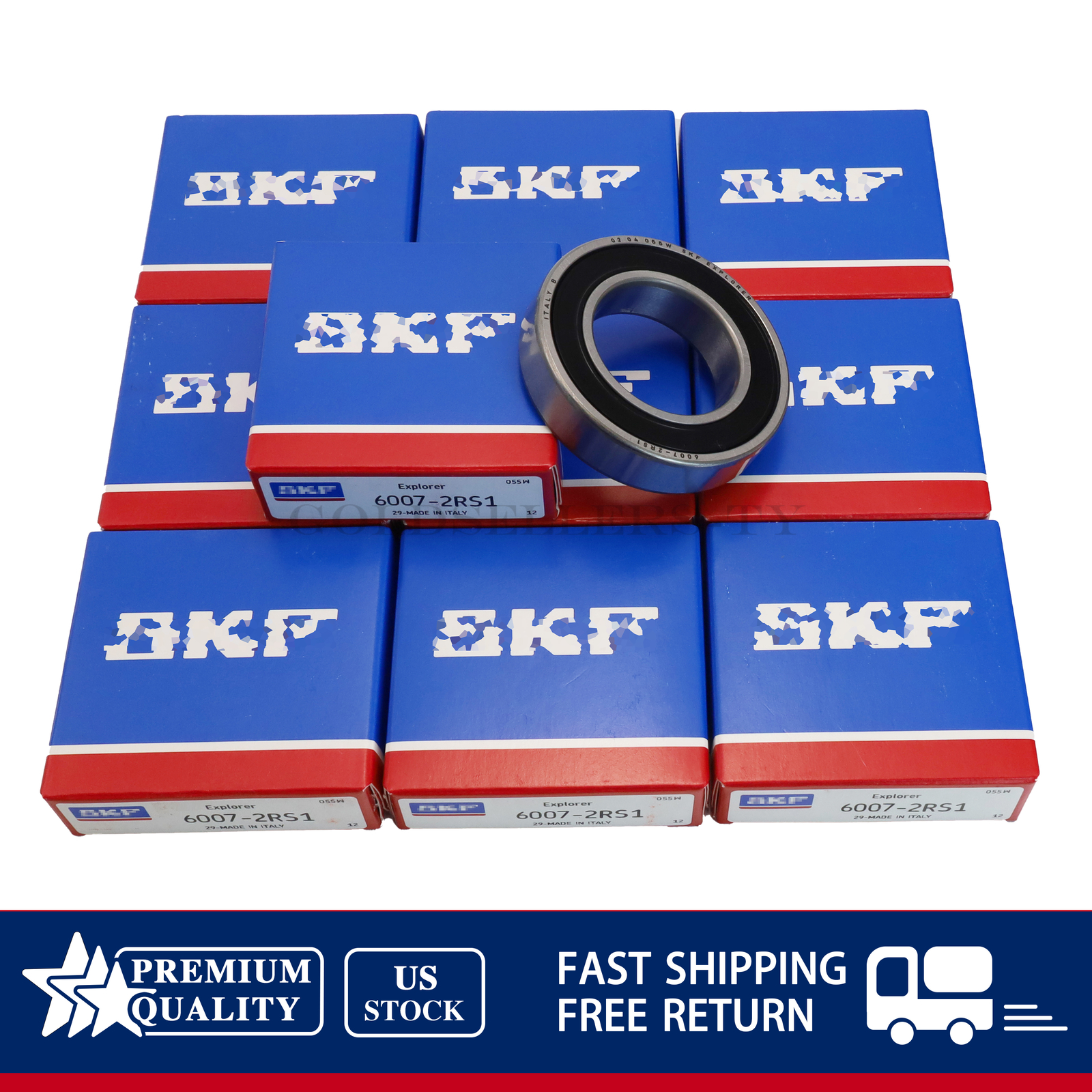 10x Fits SKF 6007 2RS1 Deep Groove Ball Bearing Rubber Sealed 35x62x14mm 6007RS