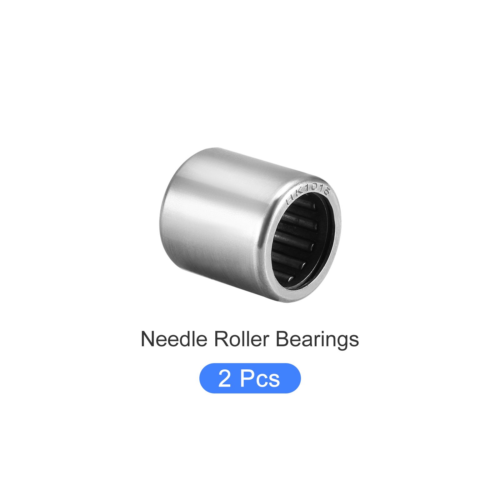 2Pack 10mm ID x 14mm OD 15mm Height HK1015 Needle Roller Bearings Chromium Steel