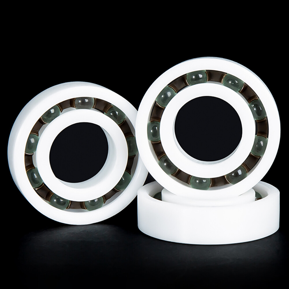 POM Plastic Bearing Glass Ball / Deep Groove Ball Bearings Various Sizes
