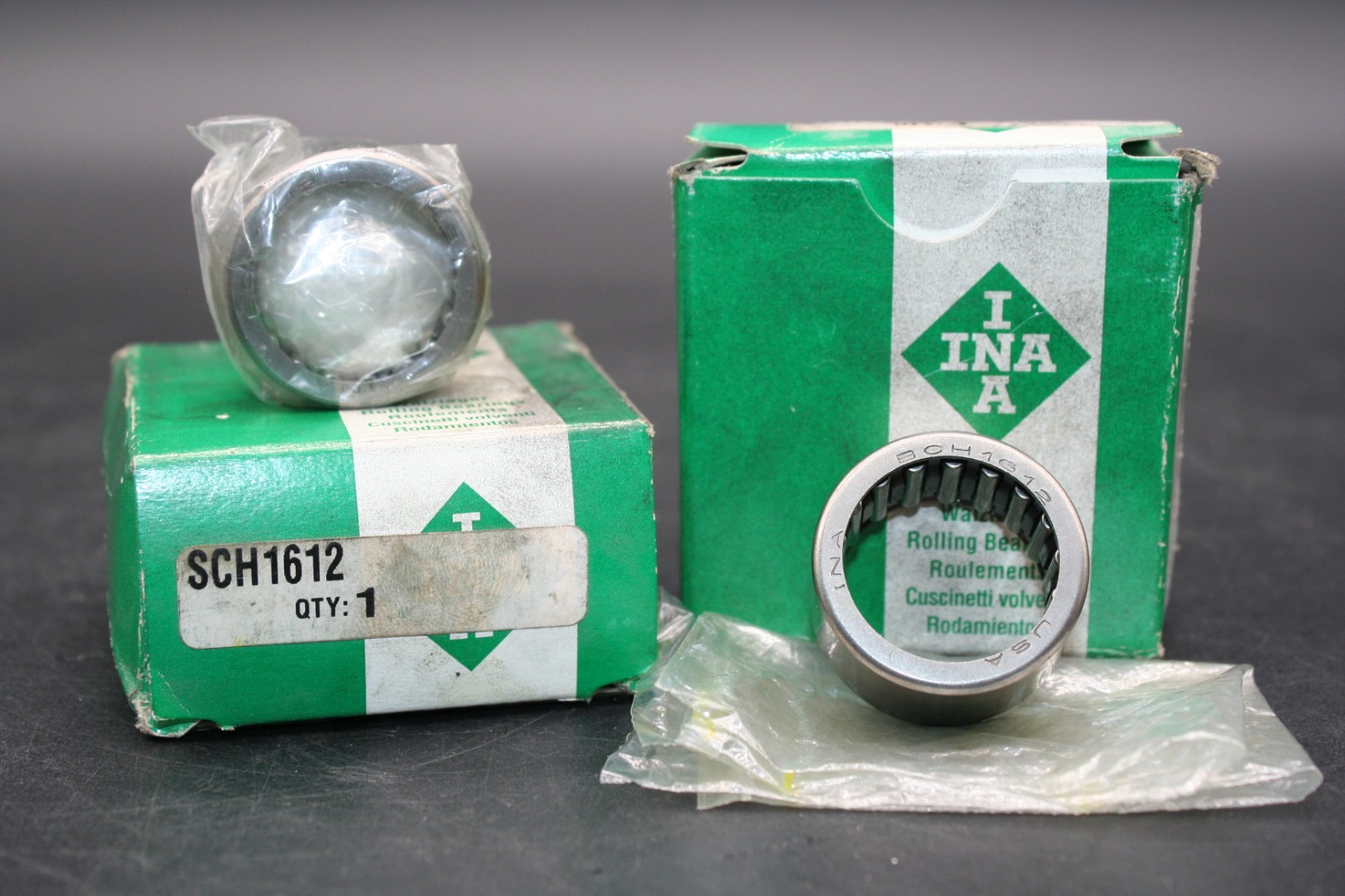Two (2) INA SCH1612 Drawn Cup Needle Roller Bearings 1″ x 1.313″ x 0.75″ USA NEW