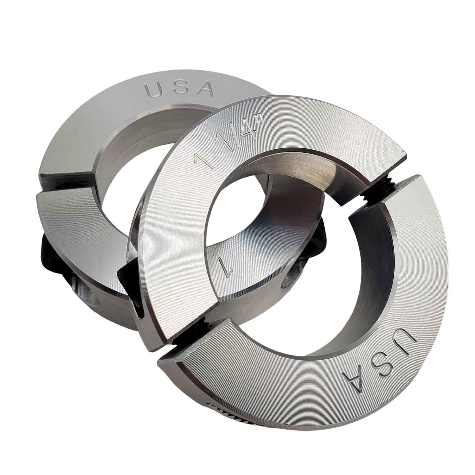 1.25″ Bore Diameter – Clamping Two Piece Shaft Collar – 2024 Aluminum (2 Pack)