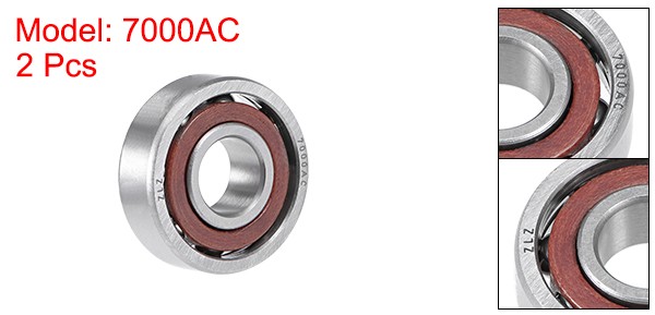 7000AC Angular Contact Ball Bearing 10x26x8mm Single Row Open Type 2pcs