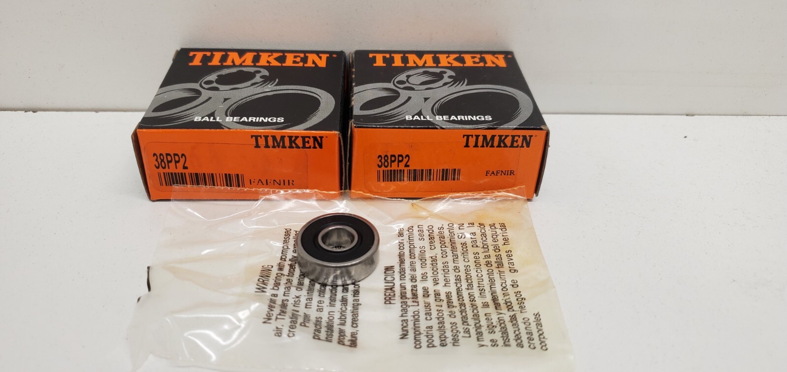LOT OF (2) NEW IN BOX! TIMKEN DEEP GROOVE BALL BEARINGS 38PP2