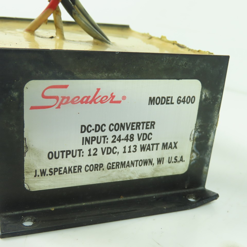 J.W. Speaker Corp. Model 6400 DC-DC Converter 24-48VDC Input 12VDC Output 113W