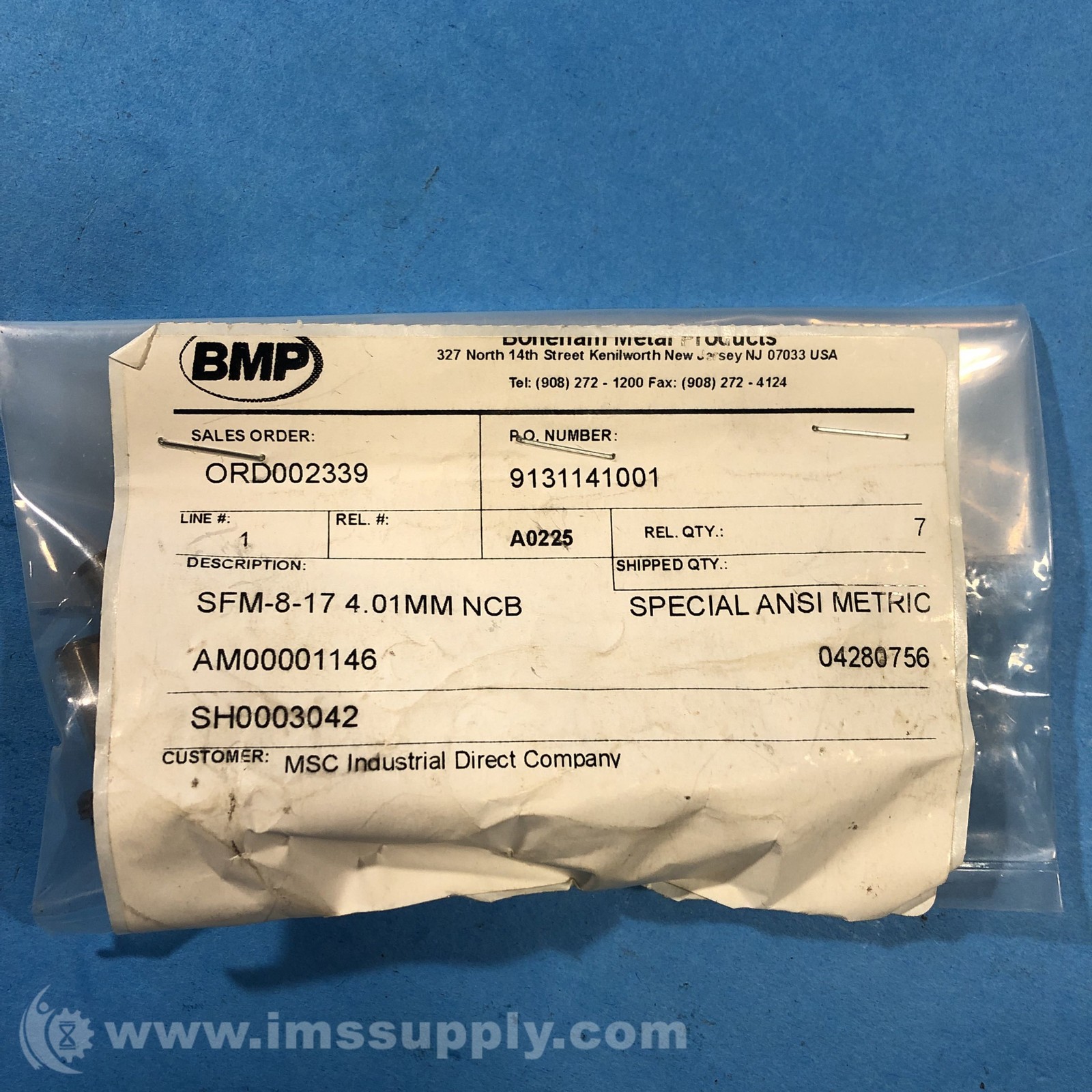 Bmp SFM-8-17 4.01MM NCB Pack of 7 Press Fit Drill Bushings FNOB