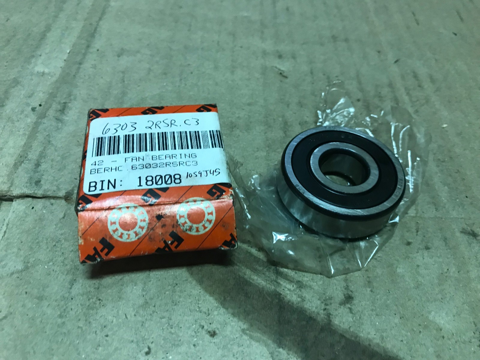 FAG 6303.2RSR.C3 Ball Bearing, 6303.C3 NEW IN PACKAGE