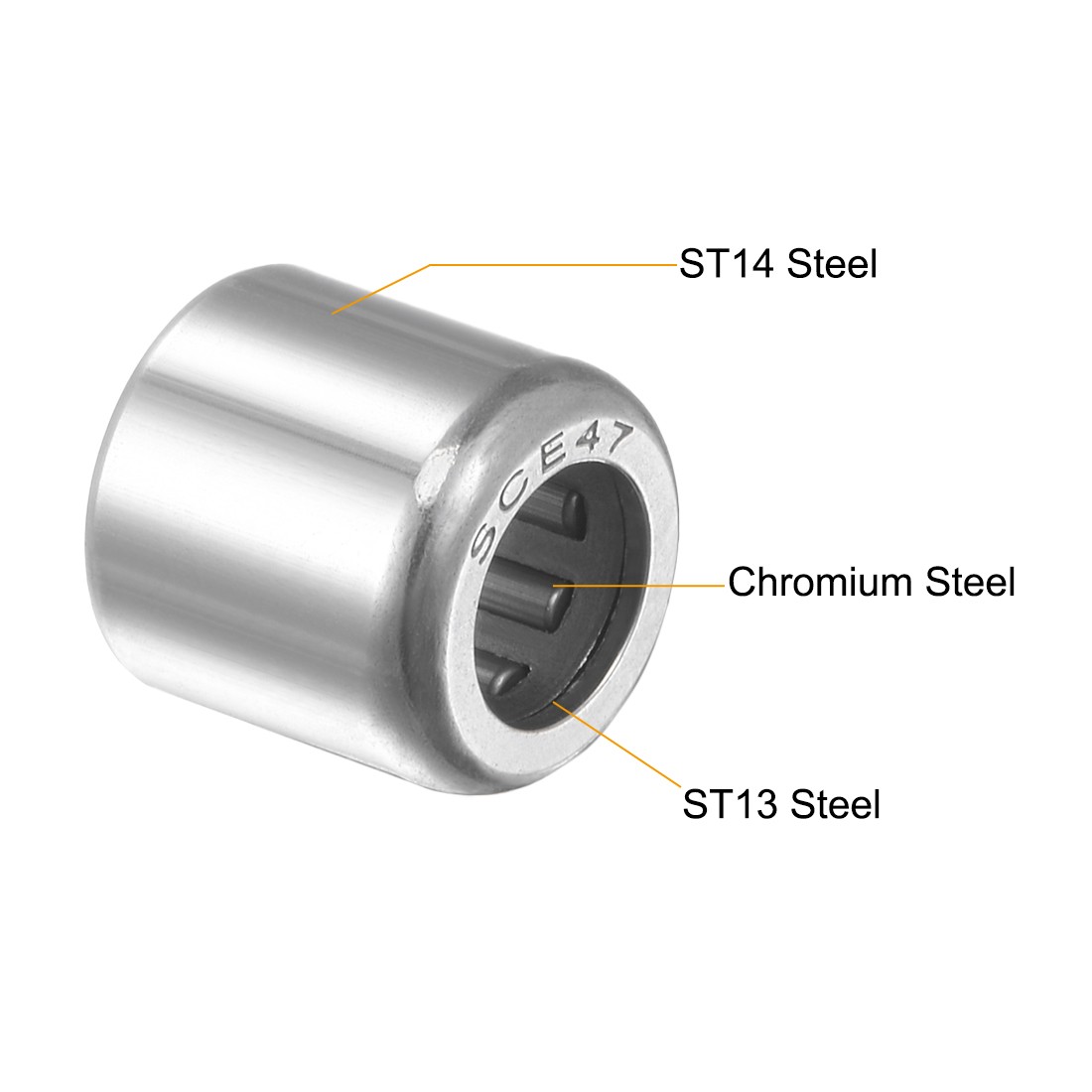 SCE47 Needle Roller Bearings Drawn Cup Open End 1/4″ Bore 7/16″ OD 7/16″ 5pcs