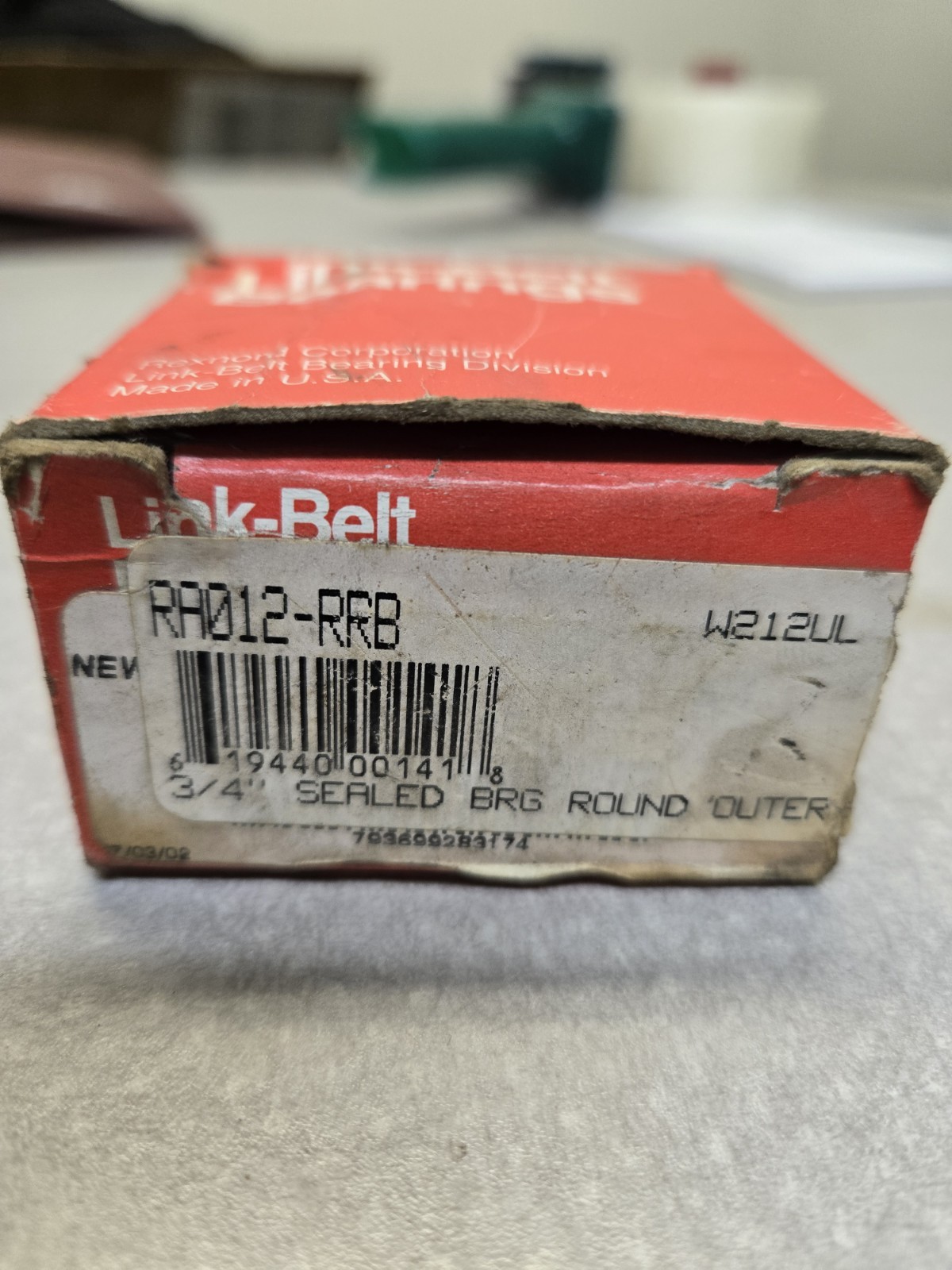 LINK BELT OEM RA012-RRB 3/4 inch sealed Bearing W212ul New old Stock MADE IN USA